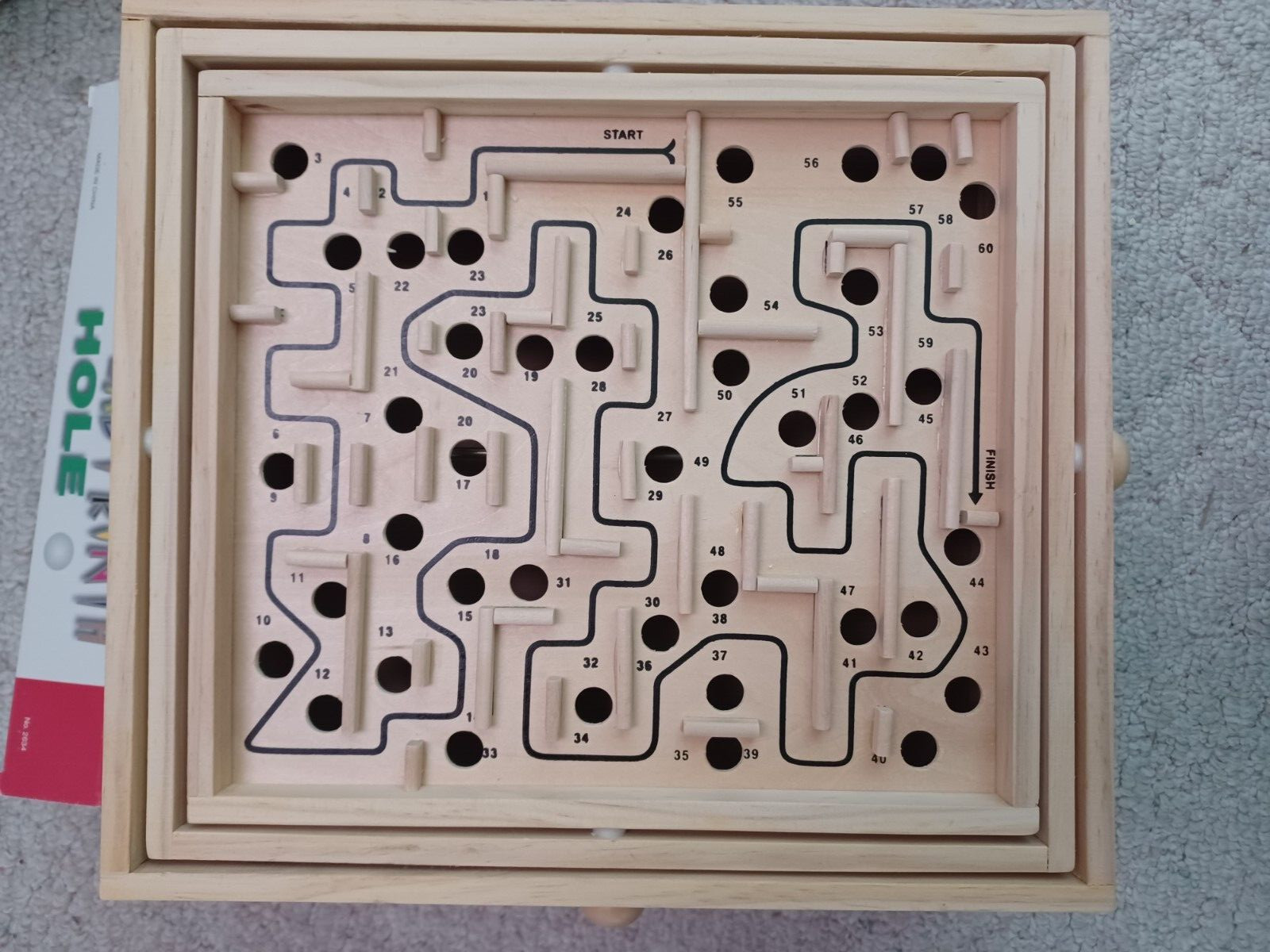Sterling Games 60 Hole Wooden Labyrinth Game Complete