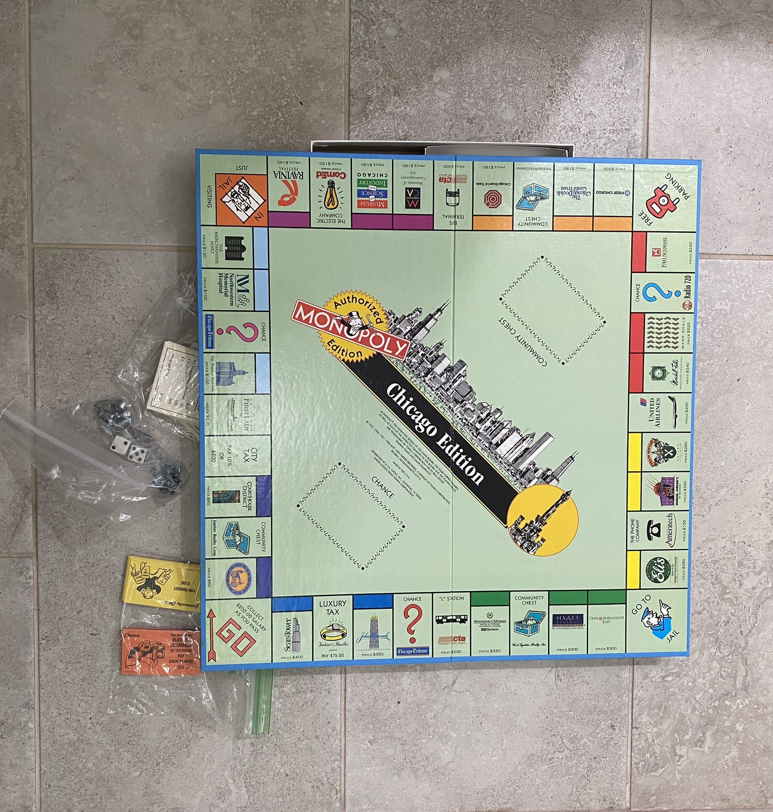 CHICAGO EDITION Monopoly 1995 BOARD GAME 2TO8 PLAYERS AGES 8 AND UP VTG 1995