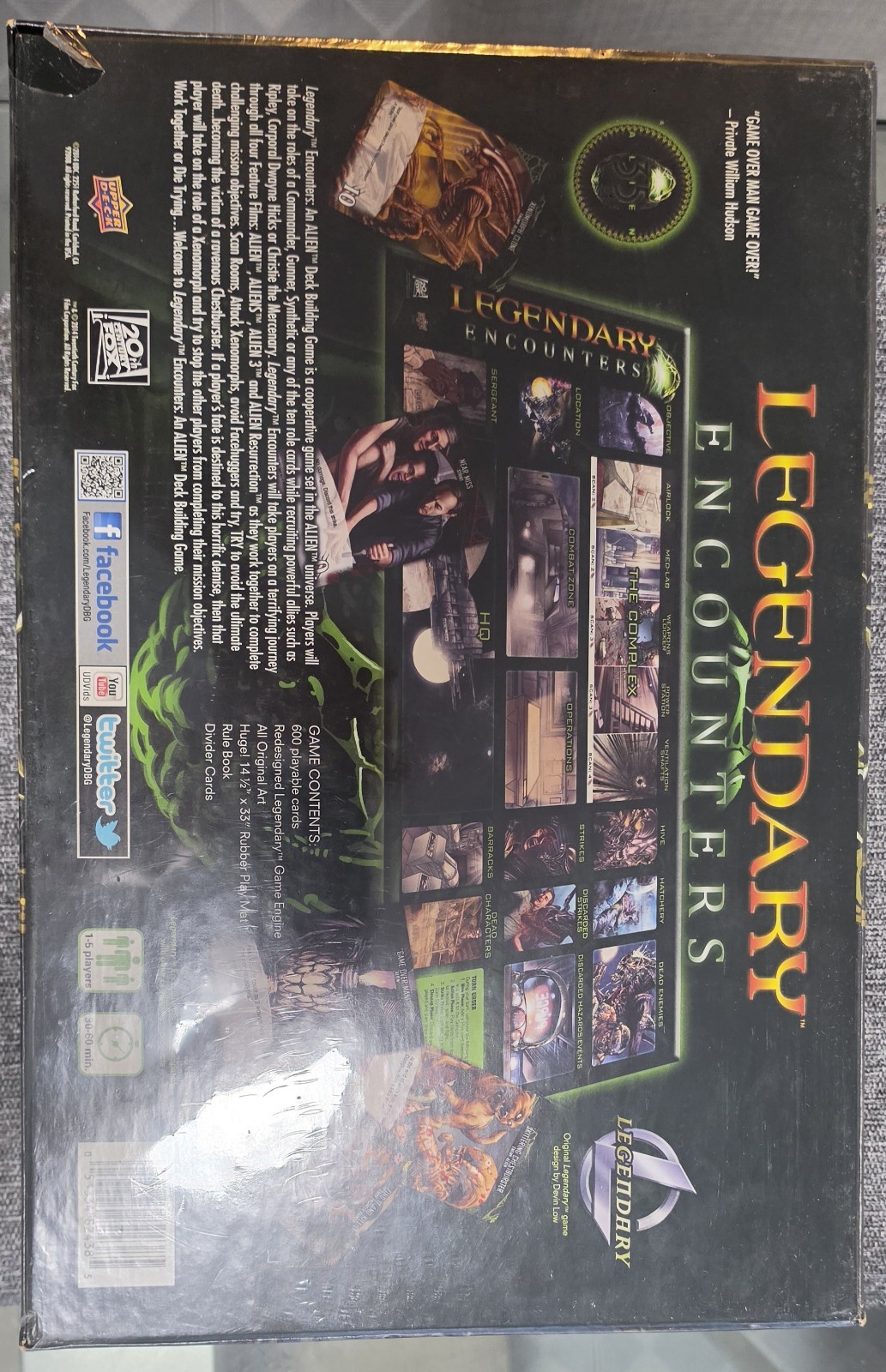 Legendary Encounters Alien Deck Building Game 2014 Upper Deck New in Shrink OOP