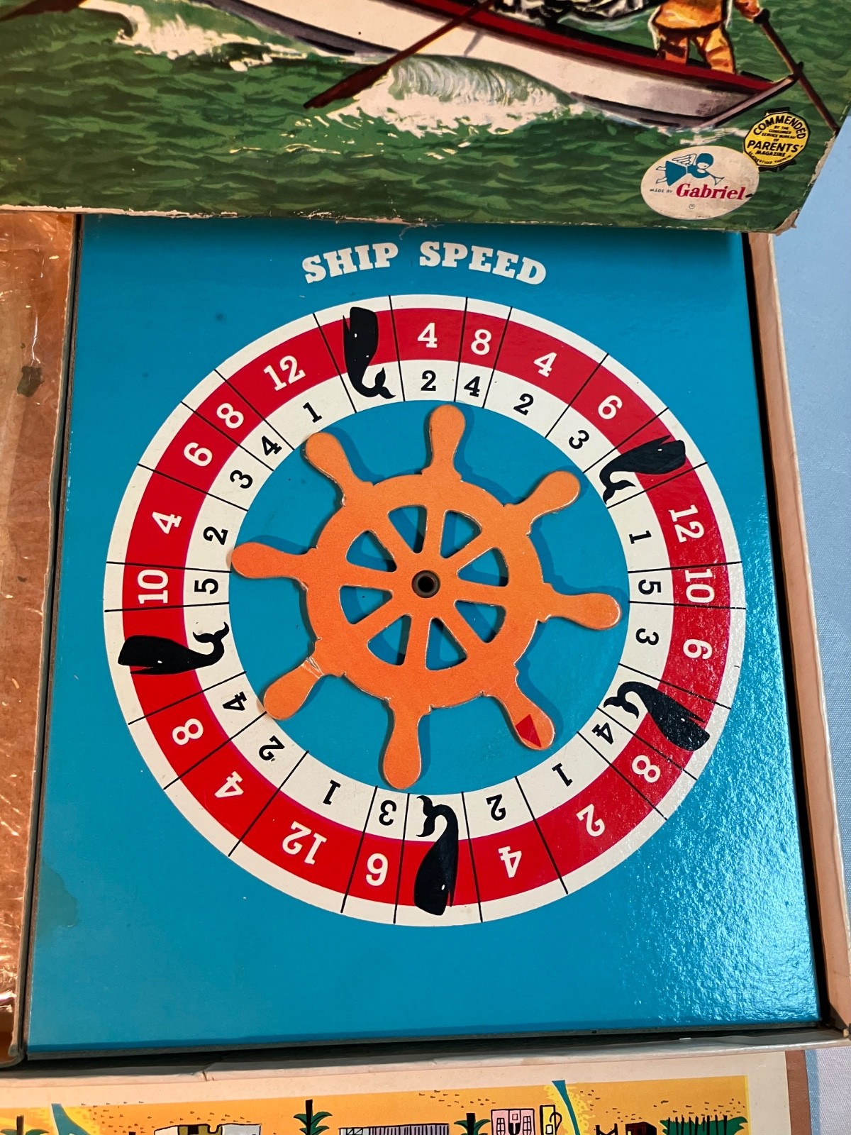Vintage 1955 Gabriel Harpoon Board Game Complete Rare