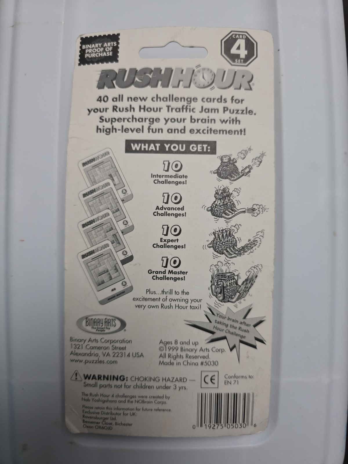 1999 Rush Hour Traffic Jam Card Set 4 w/ Car ‐ Sealed NIP Binary Arts Think Fun