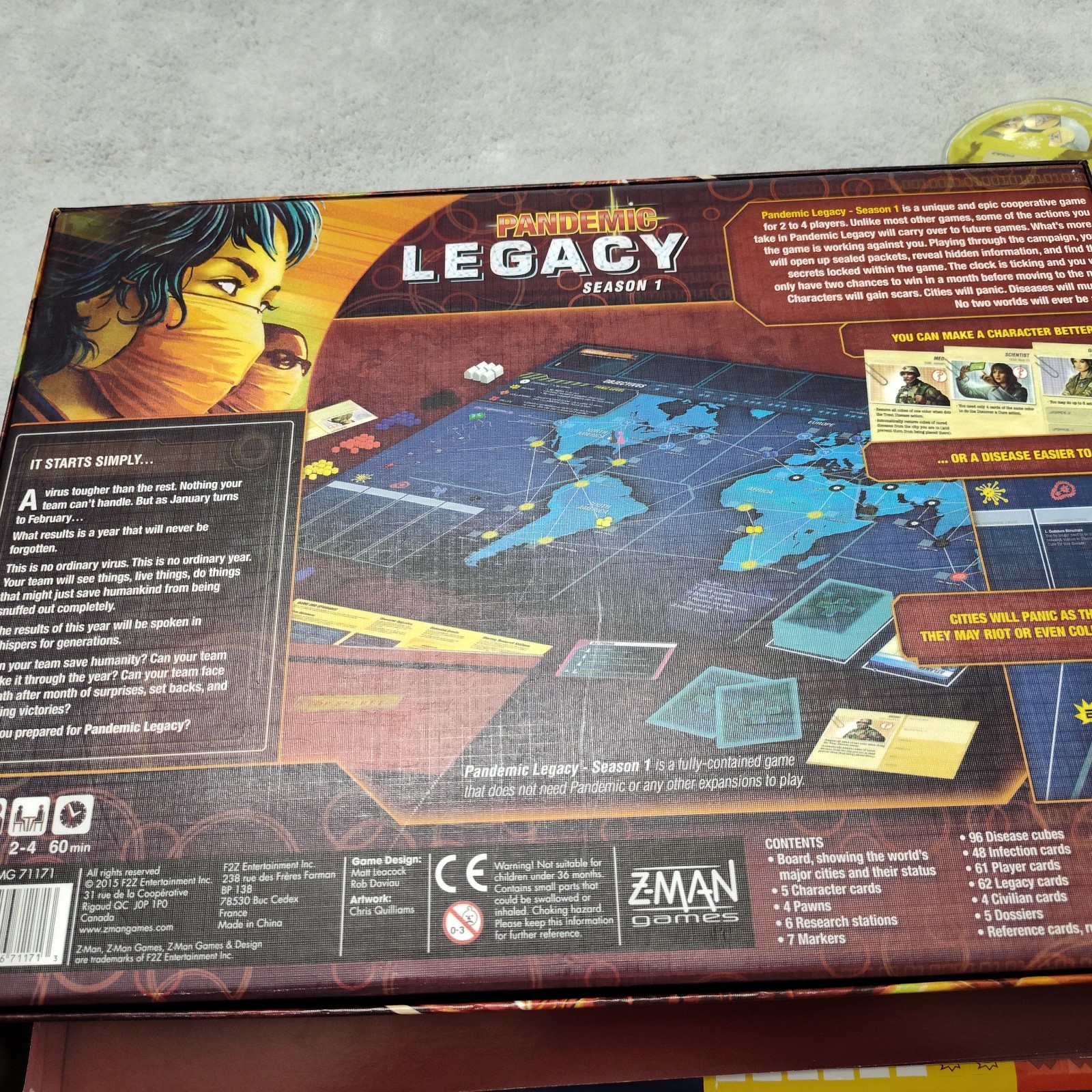 Pandemic: Legacy, Season 1, Z-Man Board Game Red Edition- EUC