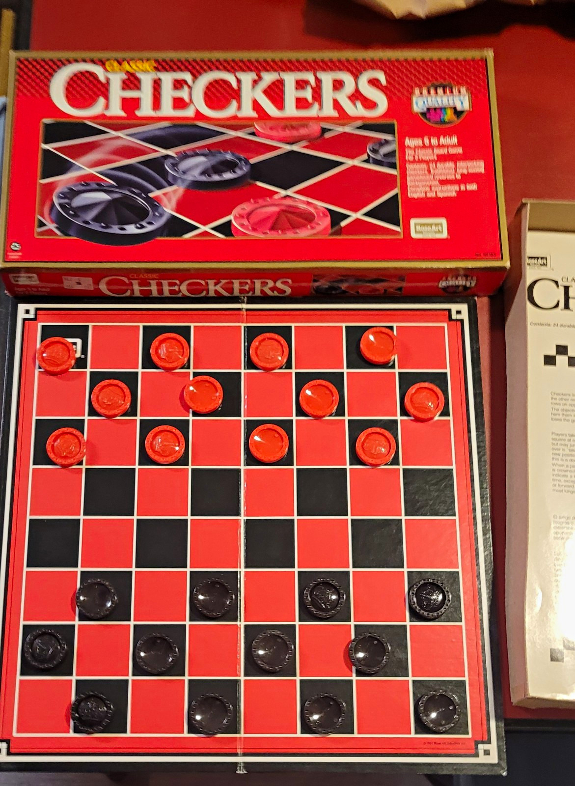 RoseArt Checkers Board Game Reversible Gameboard 2 Players Ages 6+ 1991