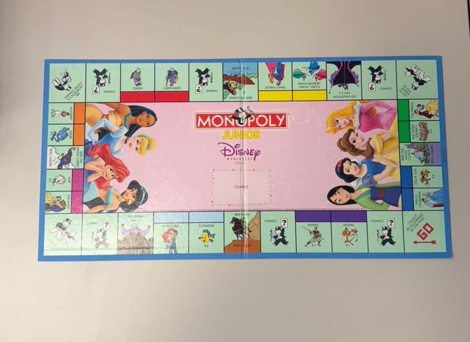 2004 Monopoly Junior Disney Princess Edition 100% COMPLETE Game Parker Brothers