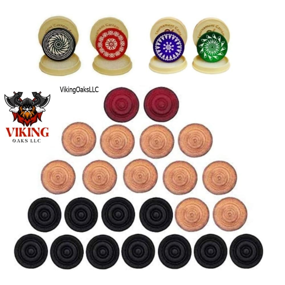 Professional Carrom Board Set with 24 Wooden Coins & 4 Strikers – Case Included
