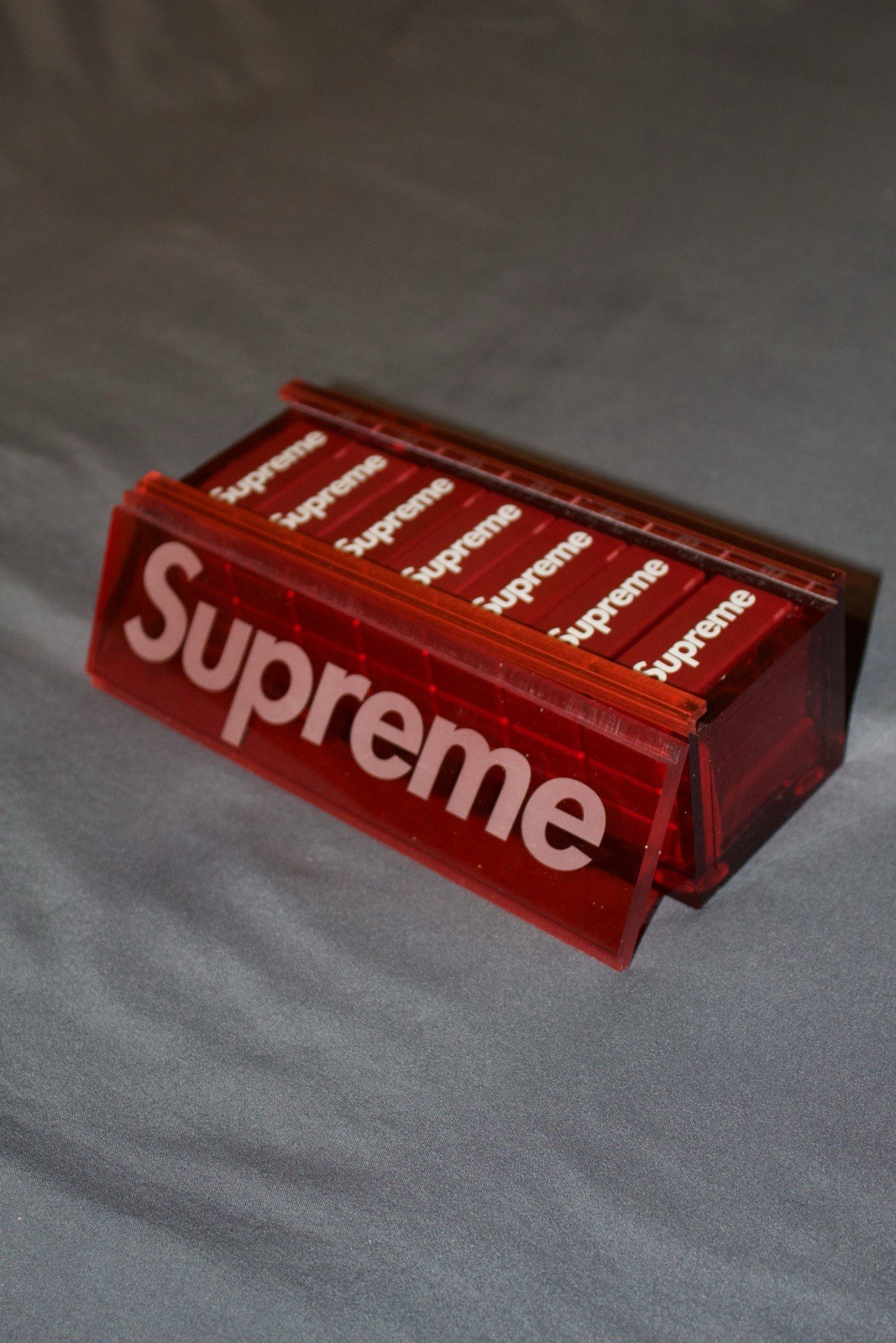 Supreme Dominoes Red Custom Design Tile Game Set