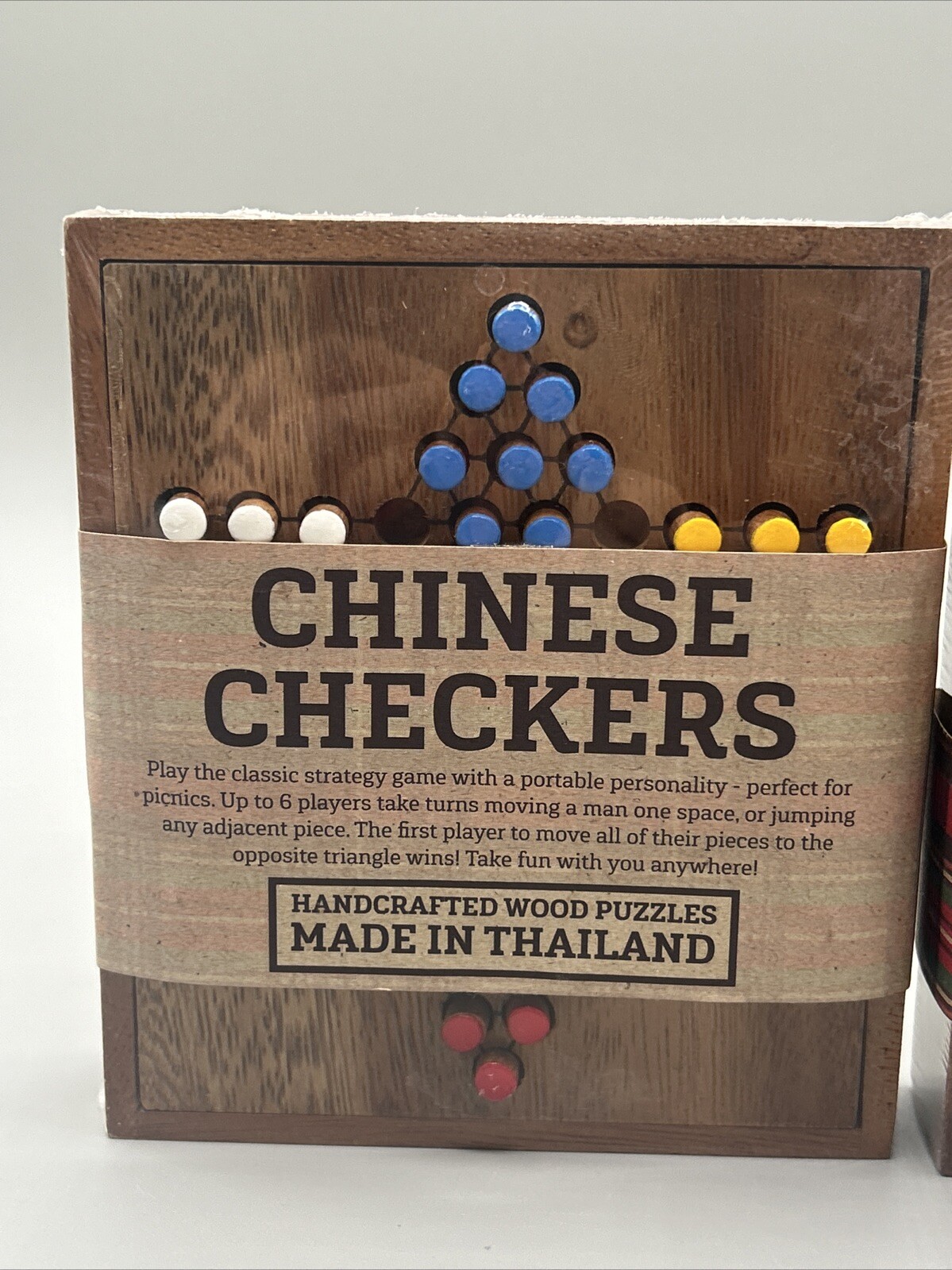 2 Mini Checkers Hand Crafted Wood Puzzles Made In Thailand