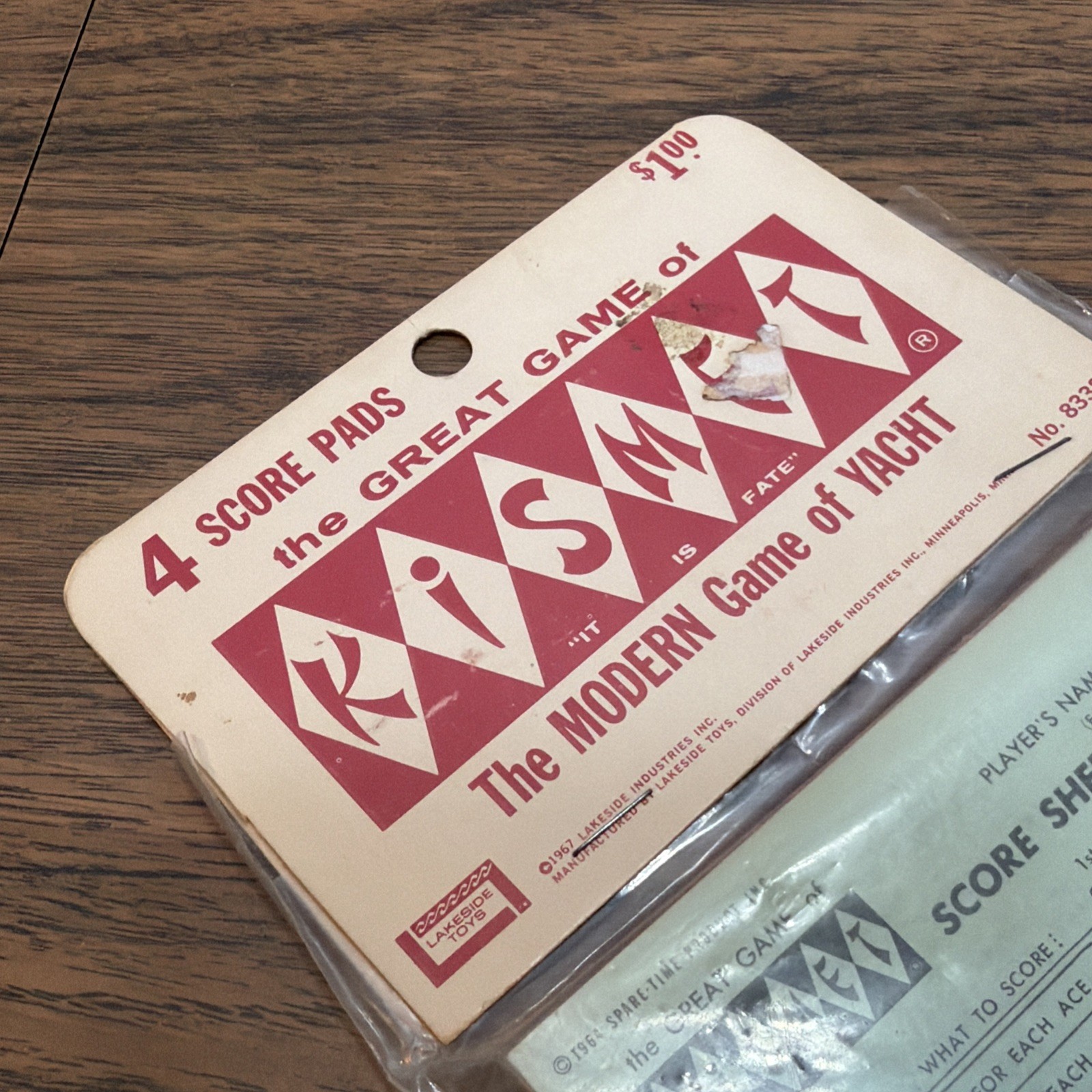 Kismet Dice Game Of Yacht Vtg 60s – Replacement Score Sheet Pads – Pack of 4 NOS
