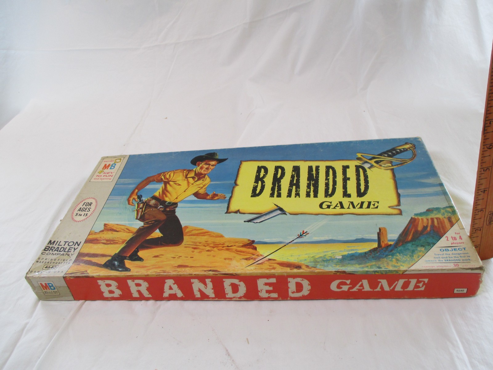 Vtg. BRANDED Milton Bradley Board Game Vintage Western 1966 May be Incomplete.