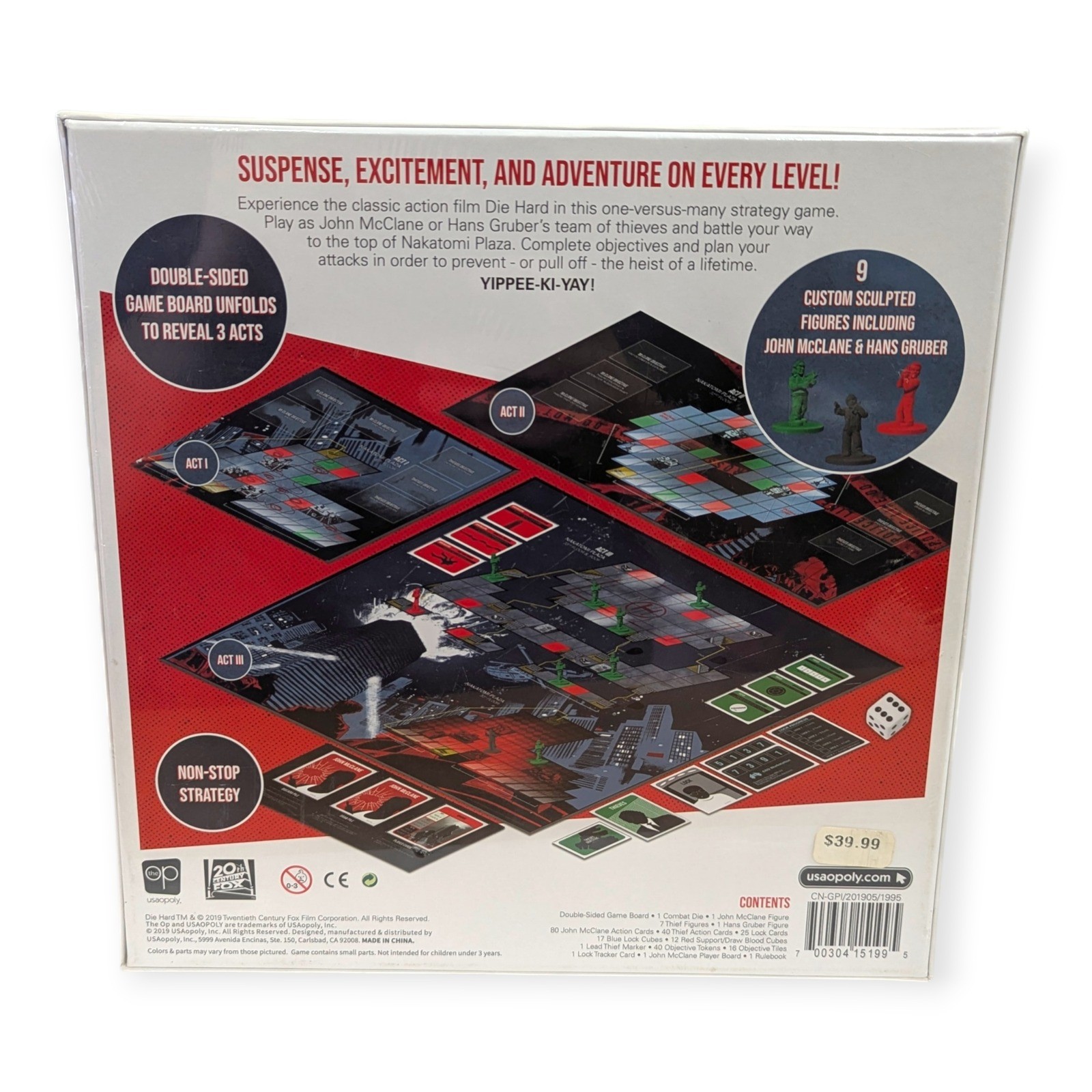 Die Hard The Nakatomi Heist Board Game The Op Games USAopoly New Sealed
