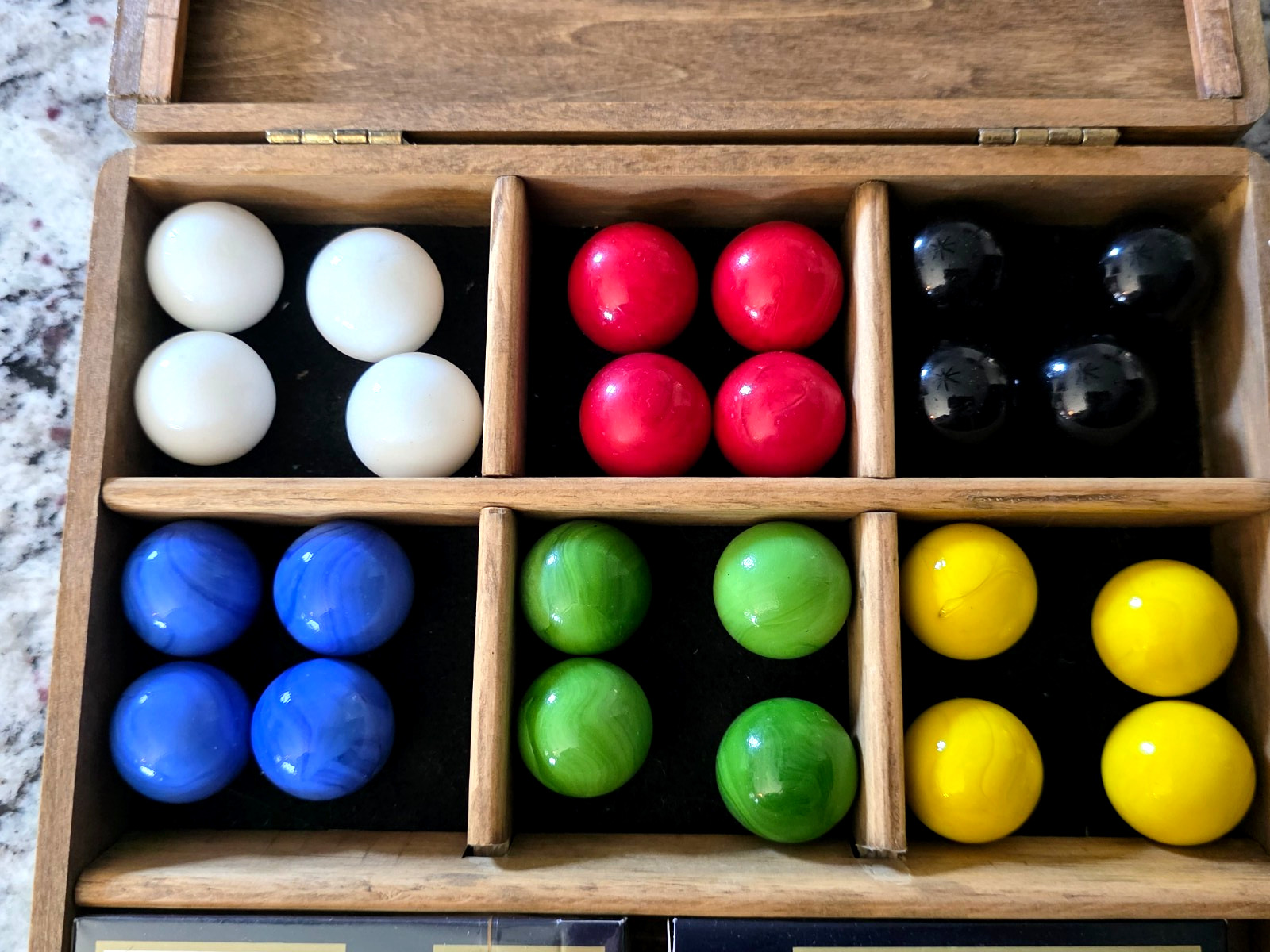 Handmade Vintage Heavy Solid Wood The Marble Game