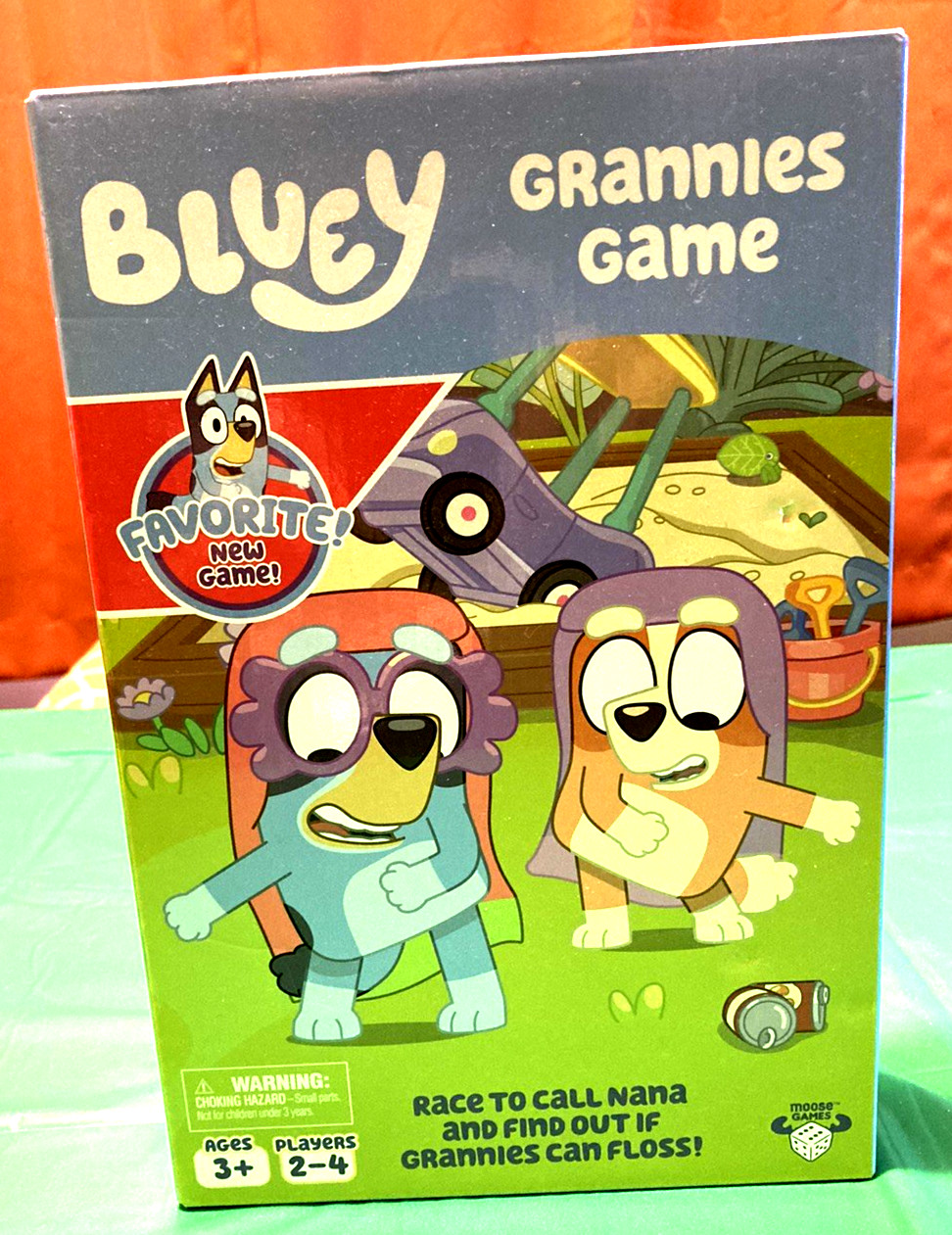 NEW Game Board Bluey Grannies Game Race Nana Grannies can floss! ages 3+ BLUEY