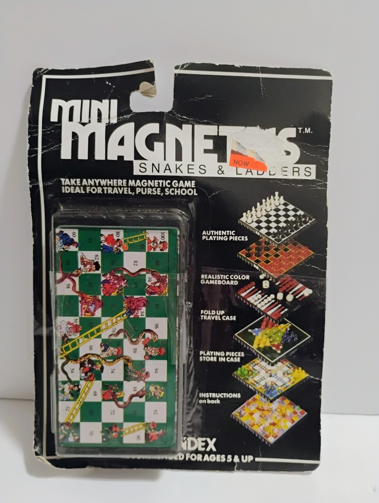 NEW Vintage 1989 Fundex Mini Magnets Snakes & Ladders Miniature Board Game