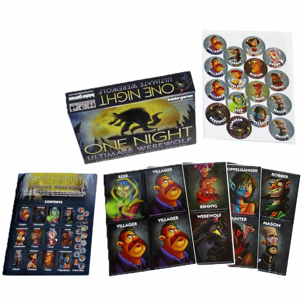 One Night Ultimate Werewolf Game, Bezier Games, Halloween Spirit,3-10 Players OY