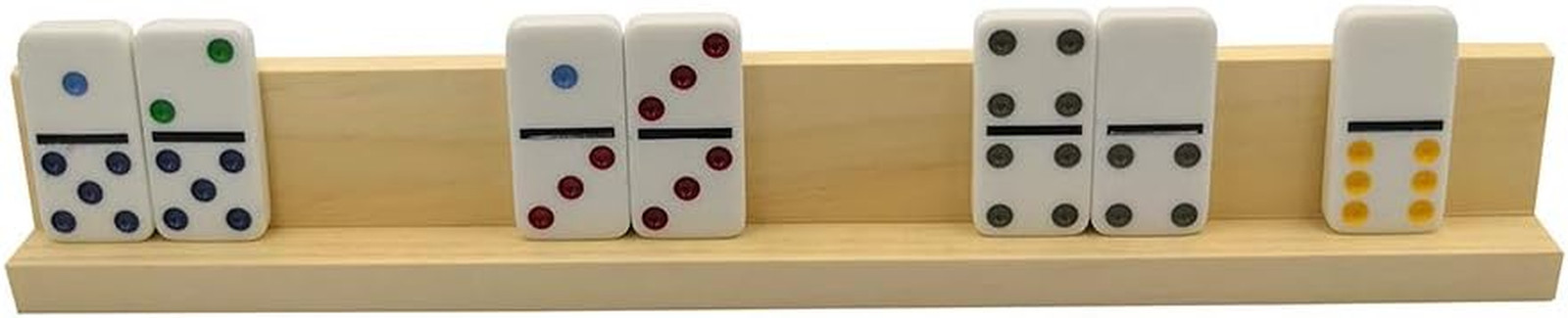 Wooden Domino Trays Set of 4,Wood Domino Racks, Domino Holders for Domino Tiles,