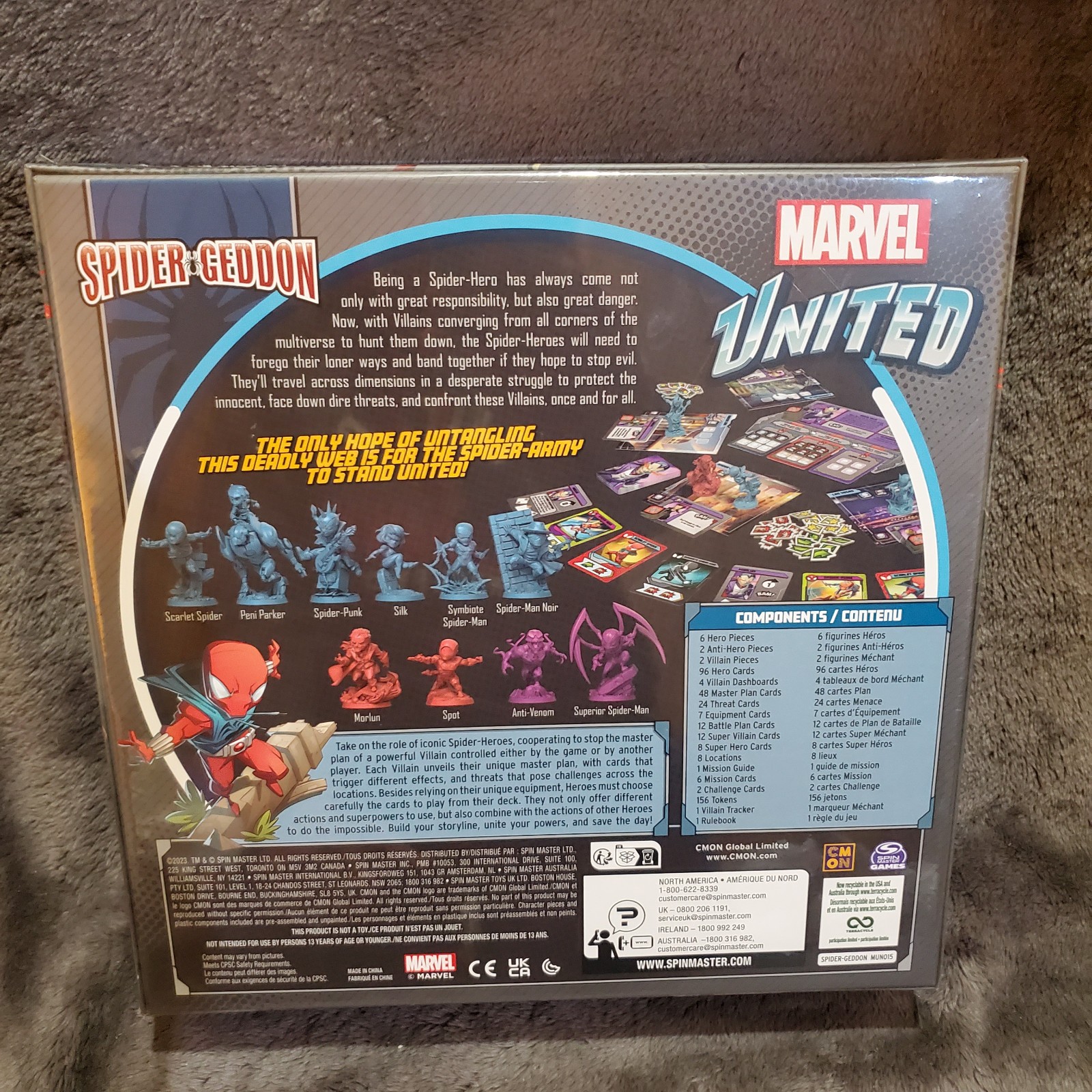 Marvel United Spider Geddon Board Game 1 To 4 Players Ages 14+ Spinmaster