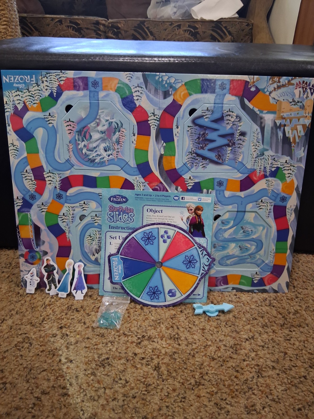 Disney Frozen Suprose Slides Board Game 2014 100% Complete FREE SHIPPING