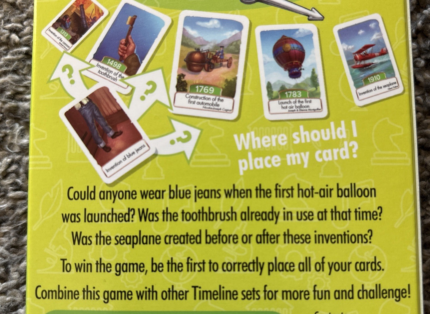 Timeline Inventions Card Game Zygomatic Asmodee Frederic Henry Round Tin NEW