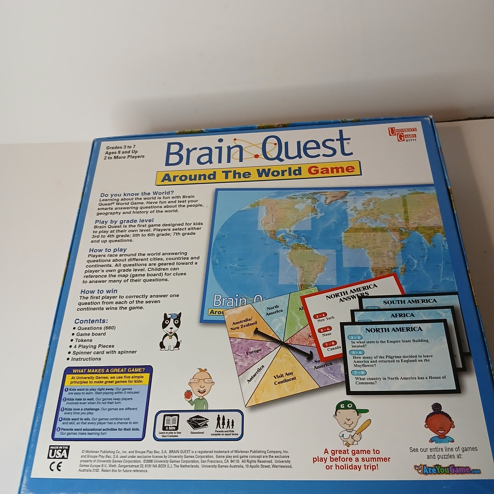 Brain Quest Around the World Geography Board Game Complete Homeschool Ages 8+