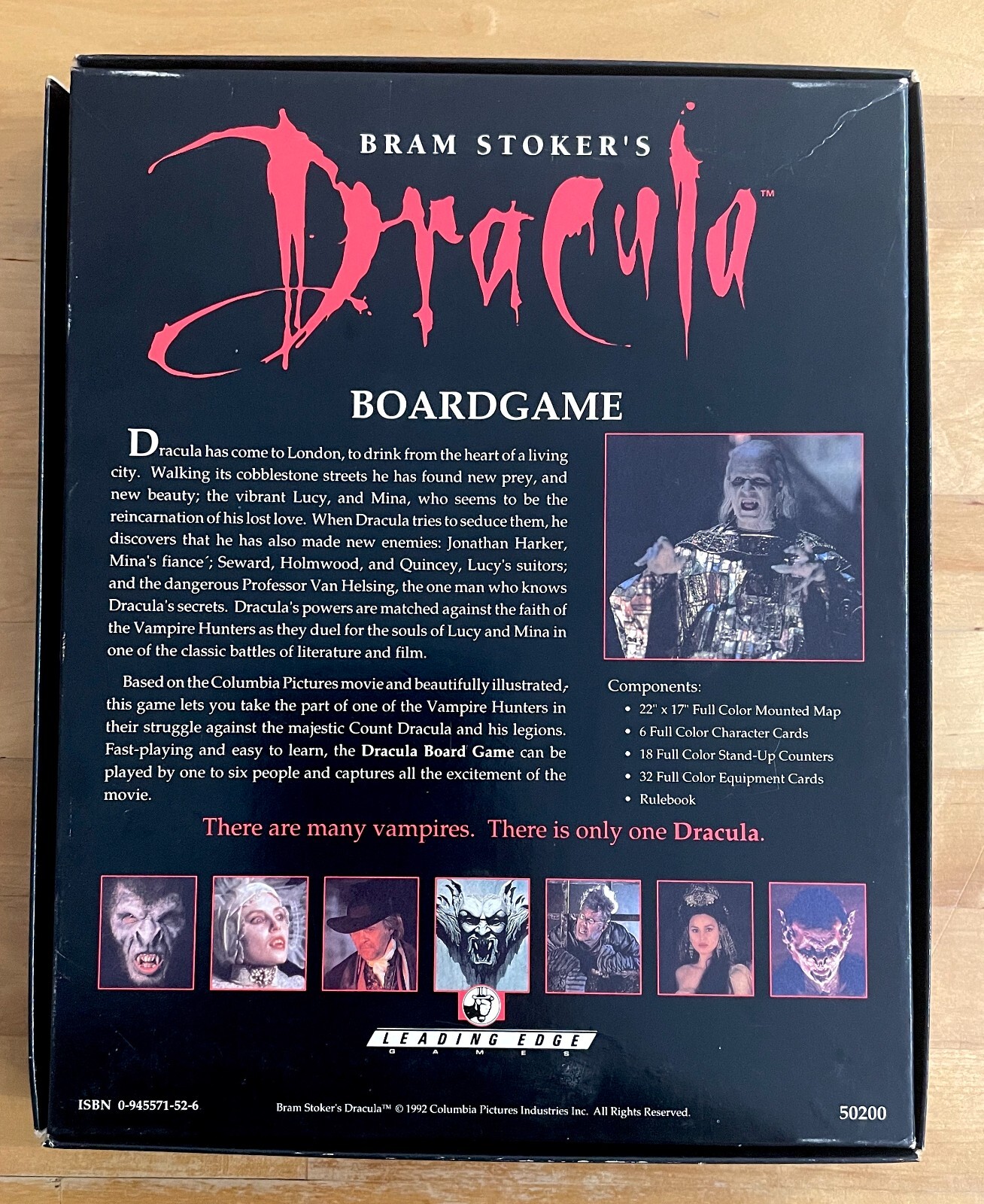 BRAM STOKER’S DRACULA BOARD GAME – COMPLETE & UNPUNCHED – LEADING EDGE GAMES
