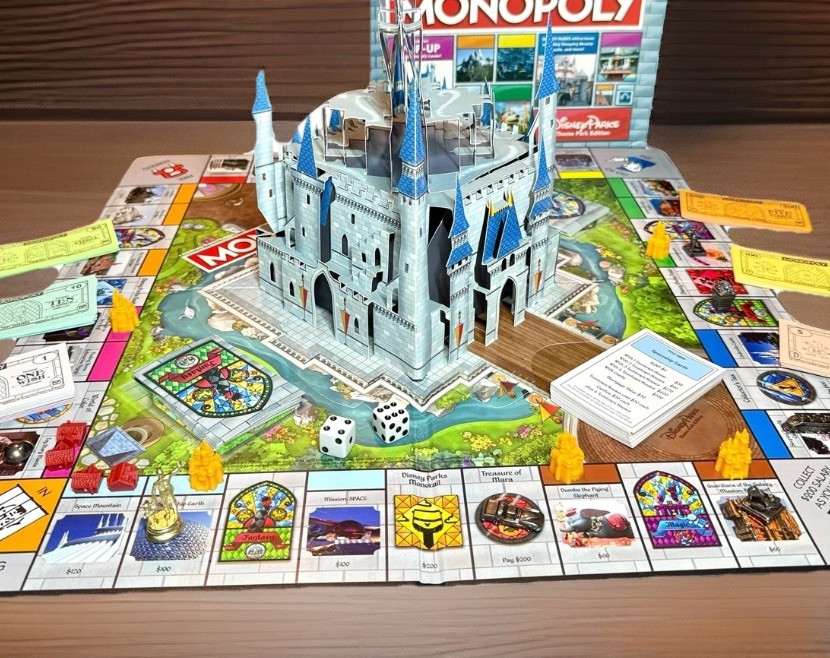 Disney Parks Theme Park Edition Monopoly Board Game Pop-Up Castle 2020 COMPLETE