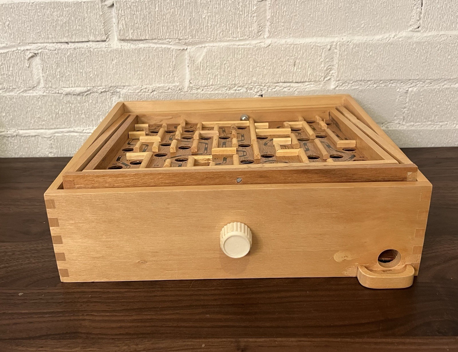Vintage Labyrinth Wooden Steel Ball Marble Tilting Maze Puzzle Game Roll-A-Maze
