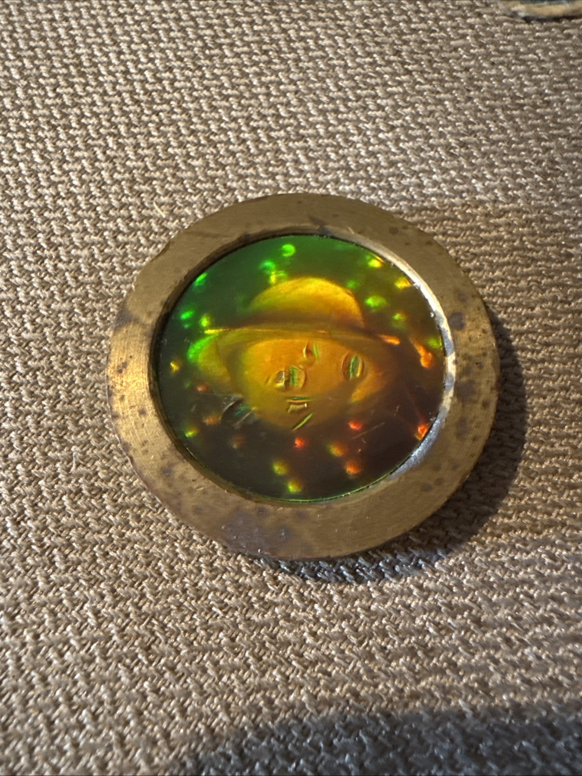 Vintage 1990s Saturn Holographic Pog Slammer Heavy Brass Retro POGs Rare Space