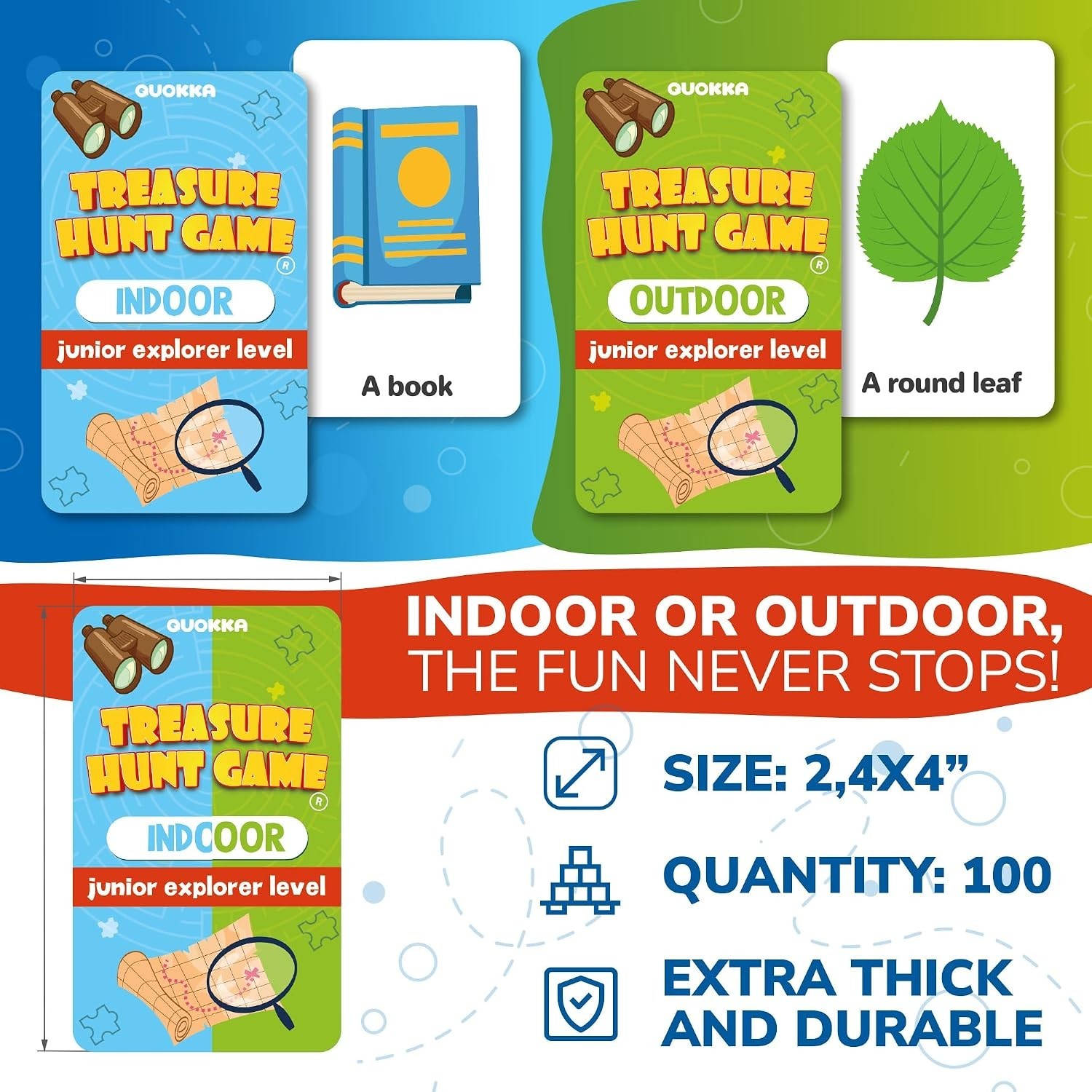 Fun Scavenger Hunt Game with 100 Indoor & 100 Outdoor Cards