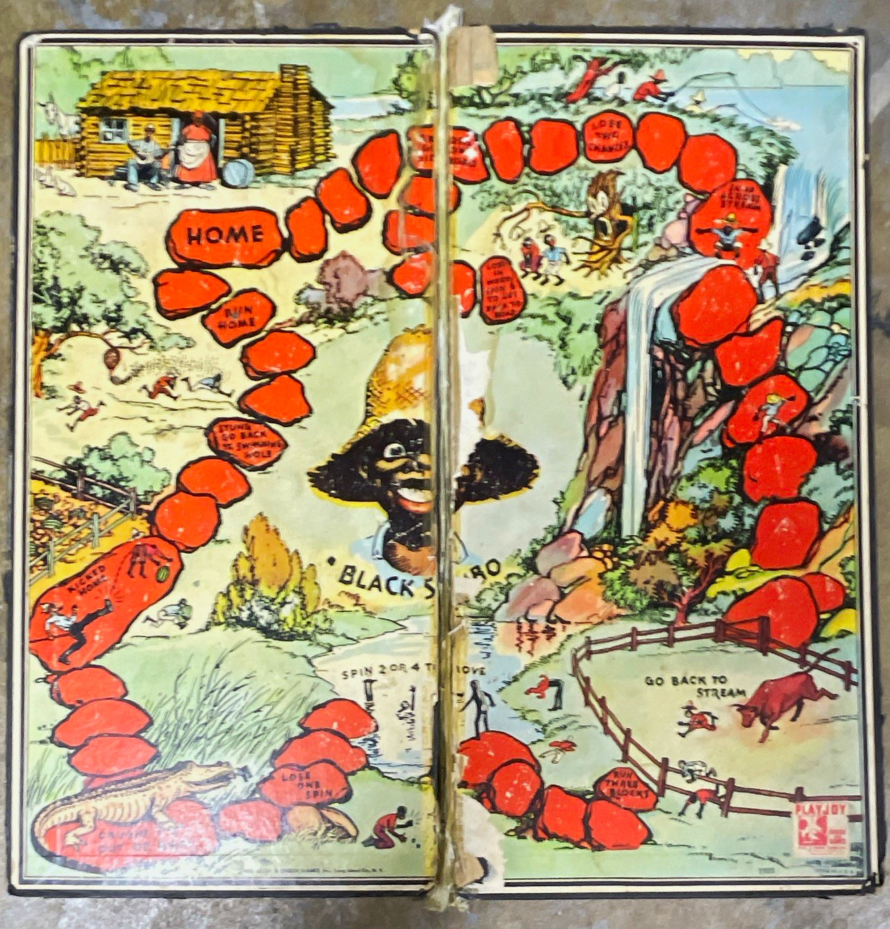 PlayJoy Black Hero Vintage Animals Board Game Folding Board 2+ Players Ages 4-7