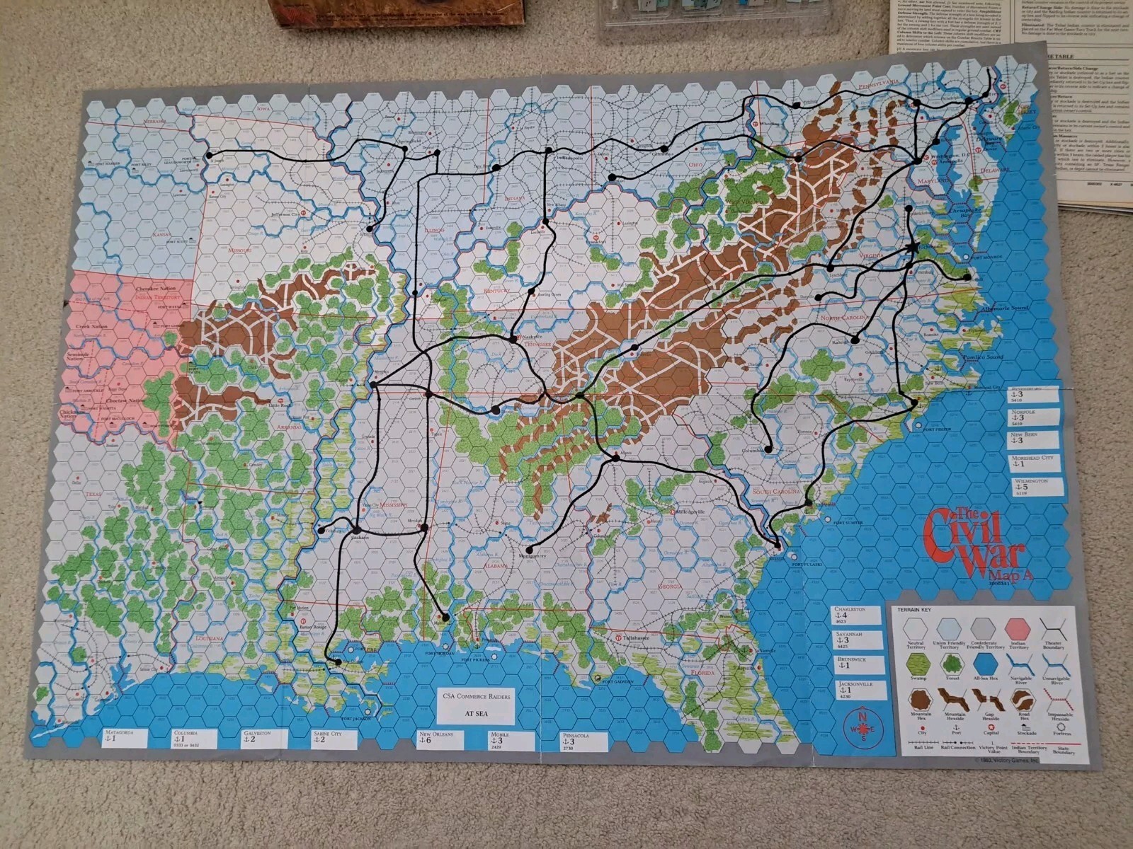 The Civil War 1861-1865 Victory Games 1983 -Incomplete For Replacement Pieces