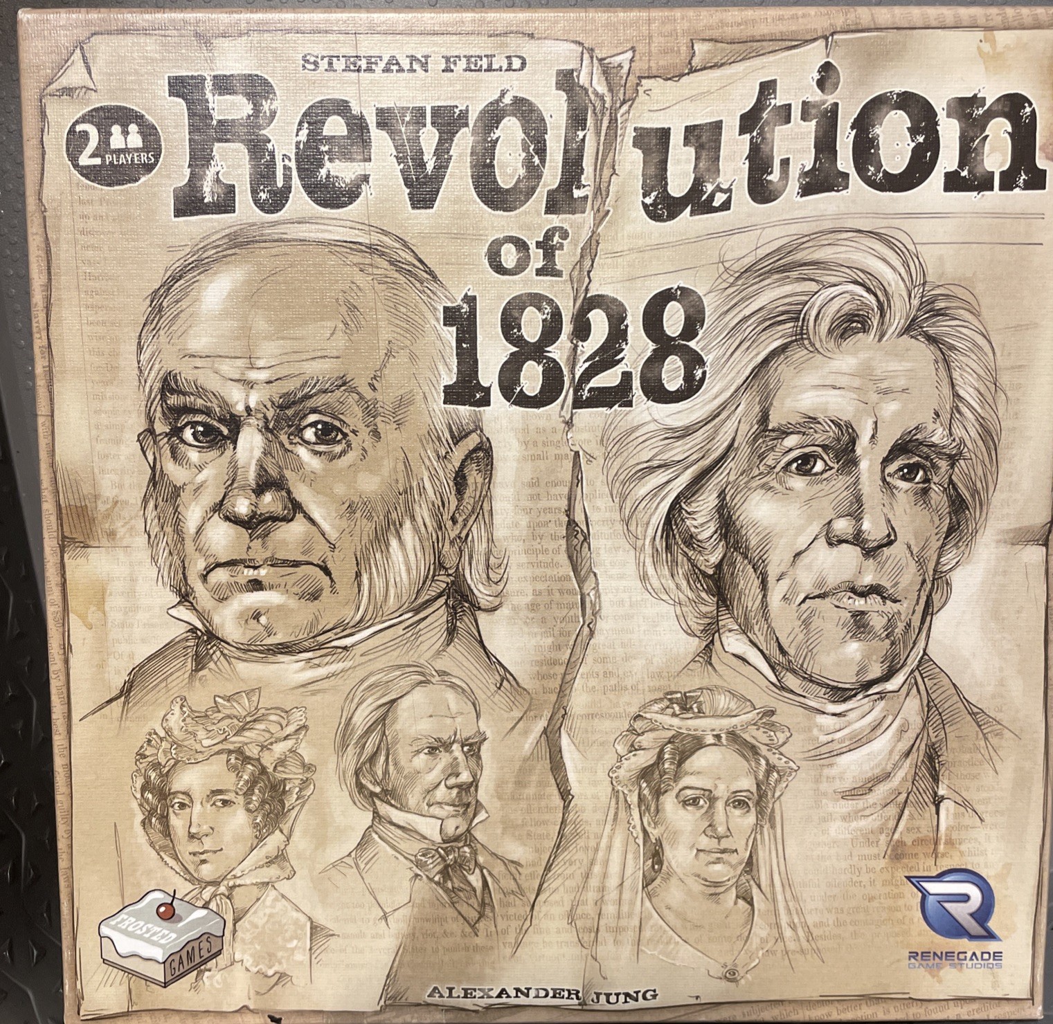 Revolution of 1828 Board Game, Renegade Game Studios History All Pieces Counted