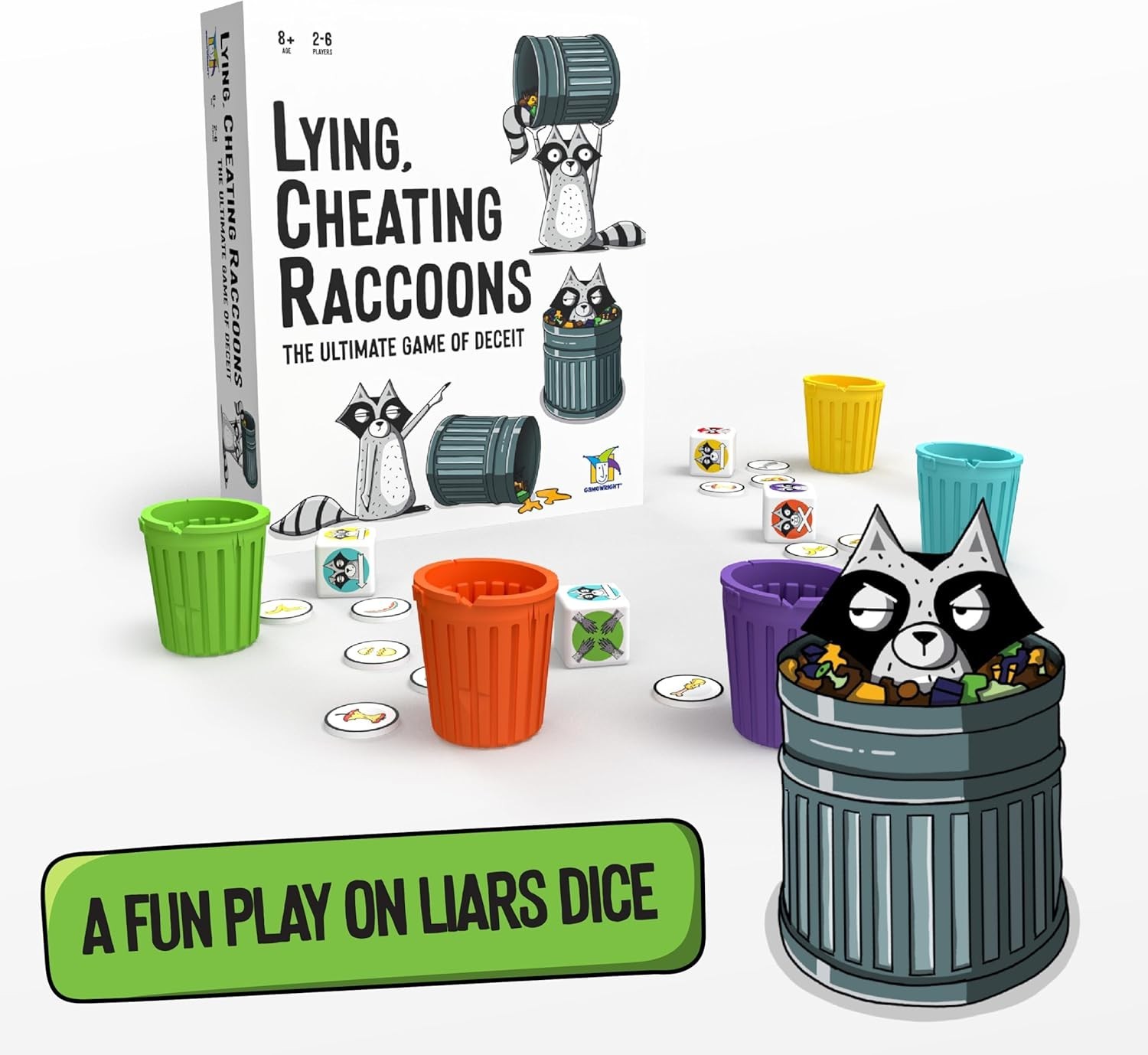 Lying, Cheating Raccoons – The Ultimate Bluffing Dice Game for 2-6 Players, A…