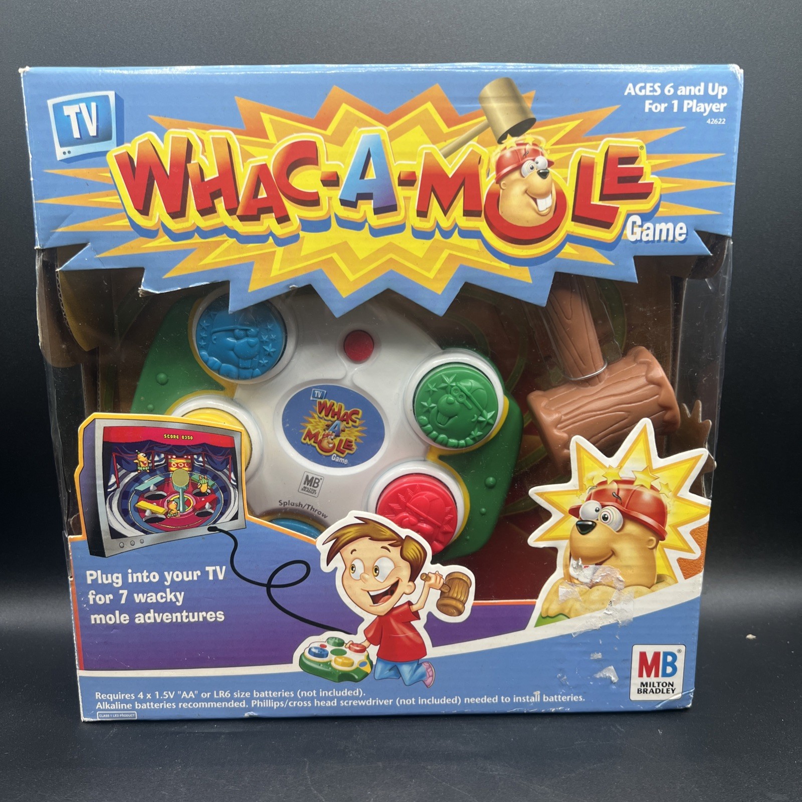 Whac A Mole 2005 Milton Bradley Hasbro Plug Into TV Game NEW Old Stock