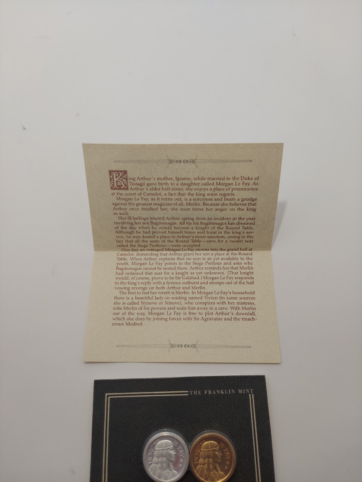 Morgan Le Fay Vintage Franklin Mint Excalibur Backgammon 1986 Limited Edition