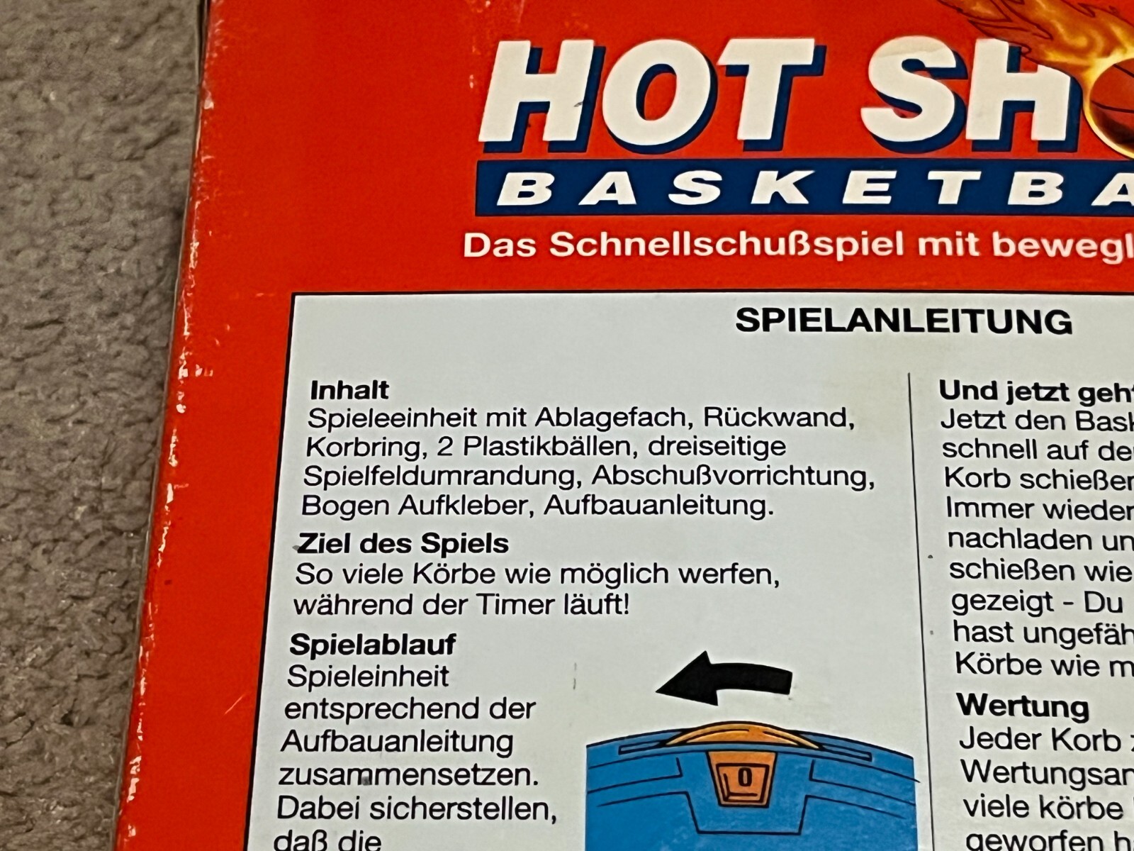 Hot Shot Basketball Travel Games Milton-Bradley 1992 VTG Rare Comes with 1 Ball