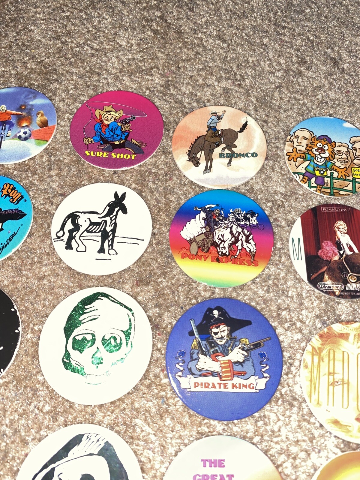 Set of 37 Miscellaneous Pogs 1990s