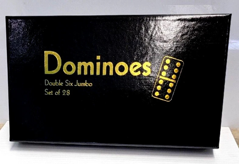 Dominoes Double Six Jumbo Set of 28 Red title w/White Dots (US Seller)