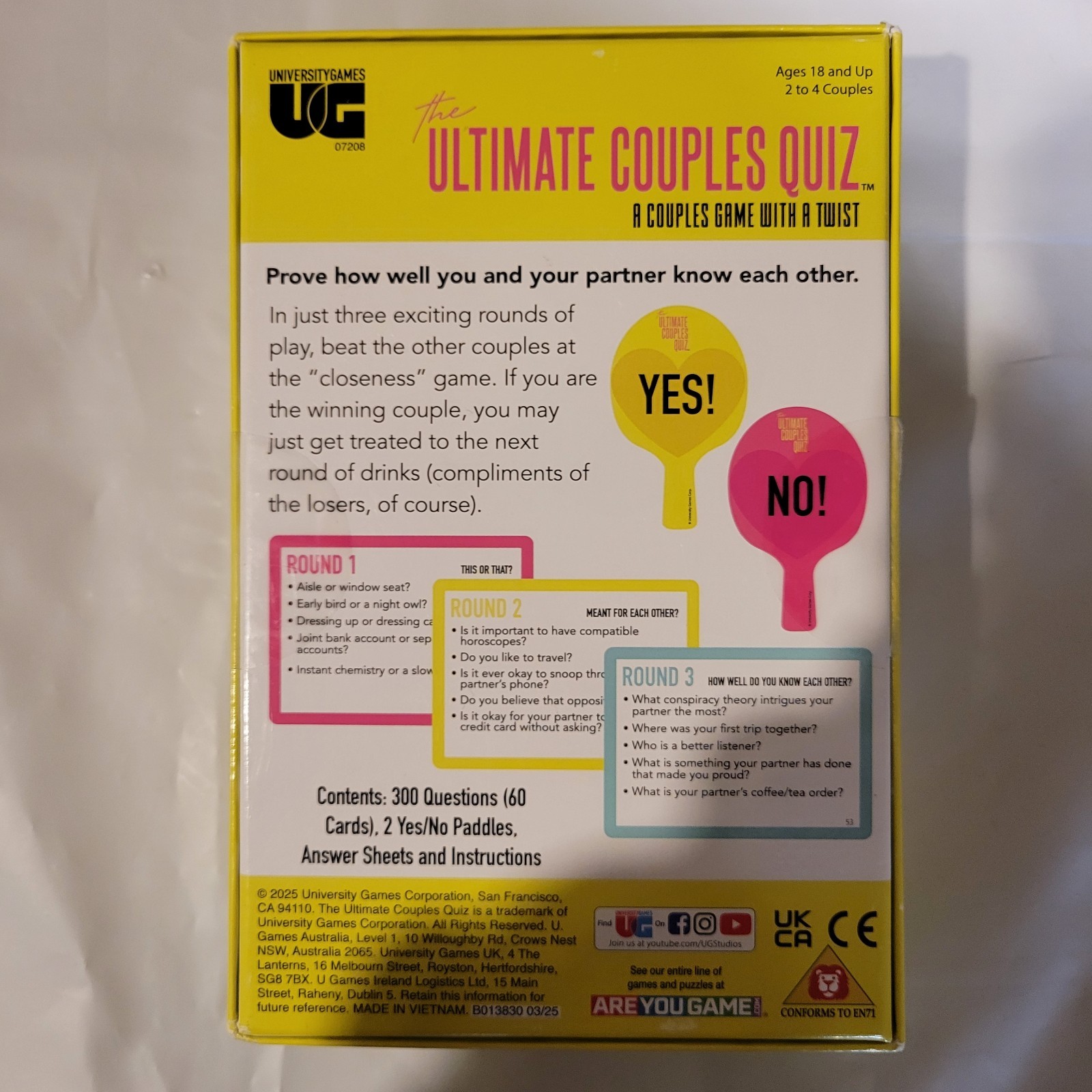 The Ultimate Couples Quiz ~ University Games – Ages 18+ | 4-8 players