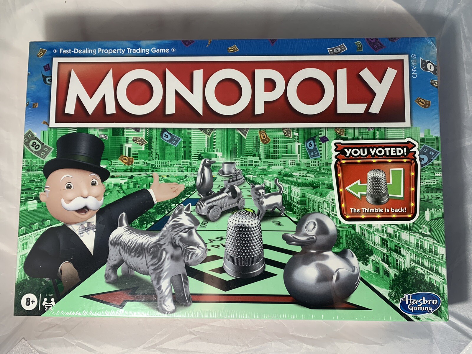 Hasbro Monopoly You Voted The Thimble Is Back Edition Board Game SEALED