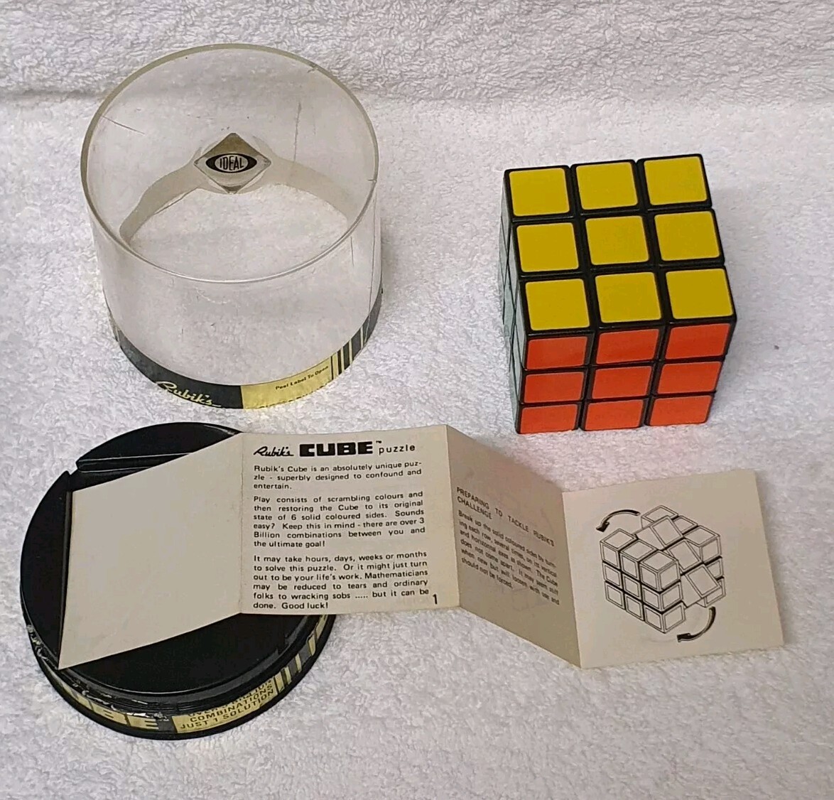 🔶RUBIK’S CUBE 1980 ORIGINAL IDEAL TOY CORP W/ BOX INSTRUCTION VINTAGE PACKAGING