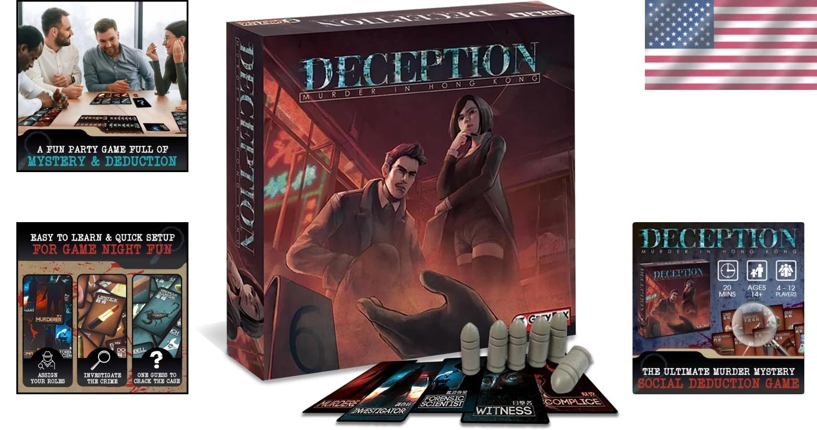 Murder in Hong Kong Party Game | Engaging Social Deduction | 20 Min | 12 Players