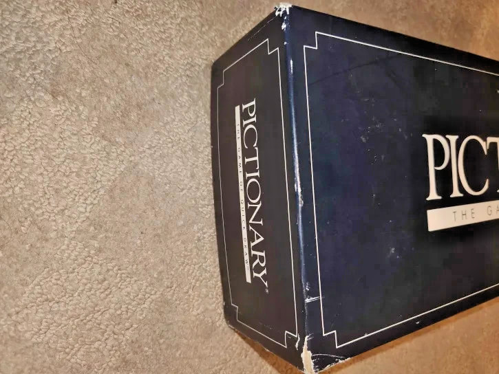 Pictionary 1985 First Edition Board Game Original Box Missing Pieces