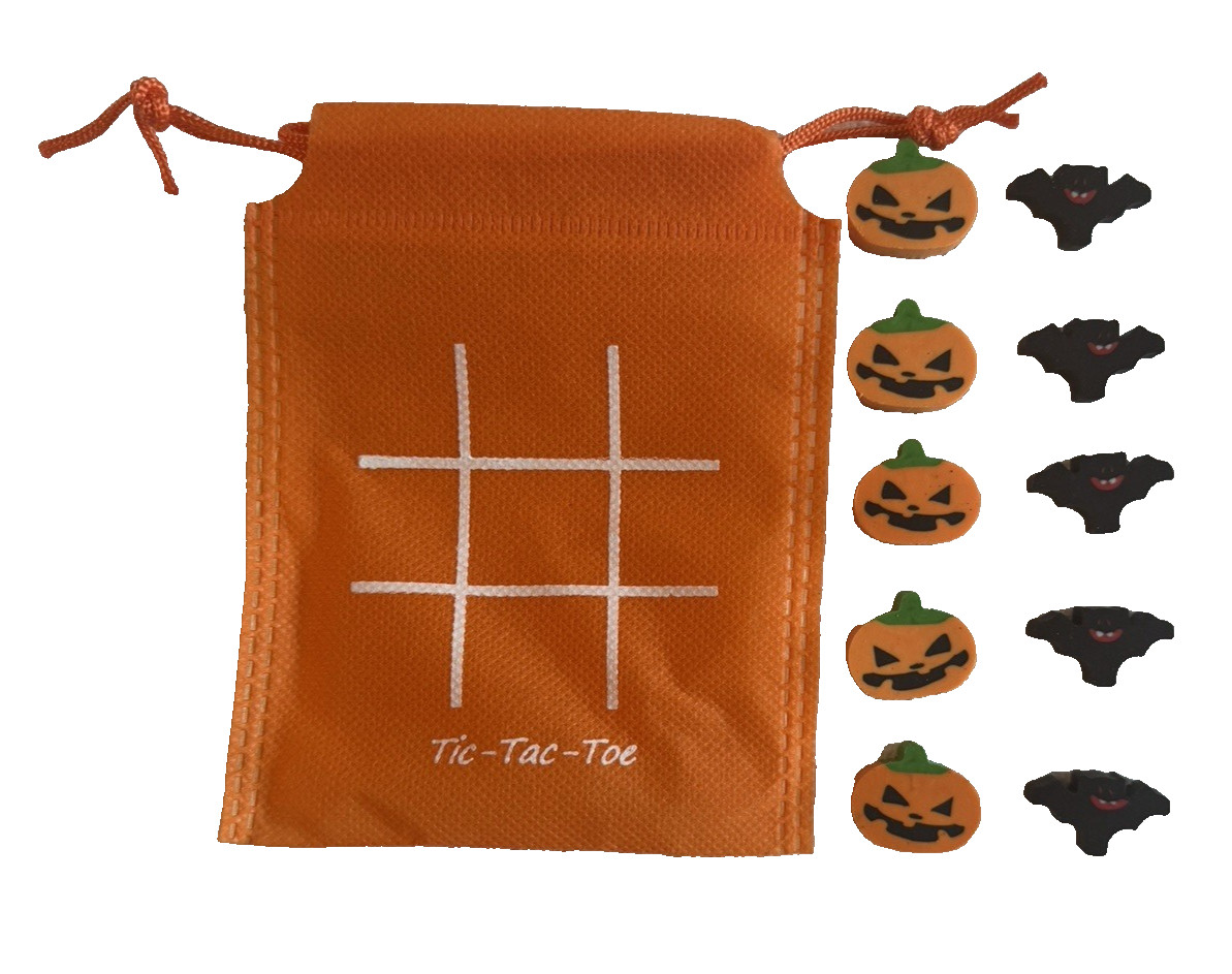 Tic Tac Toe Mini Game Bag | Travel Game Bag | Halloween | Pack of 10 Games