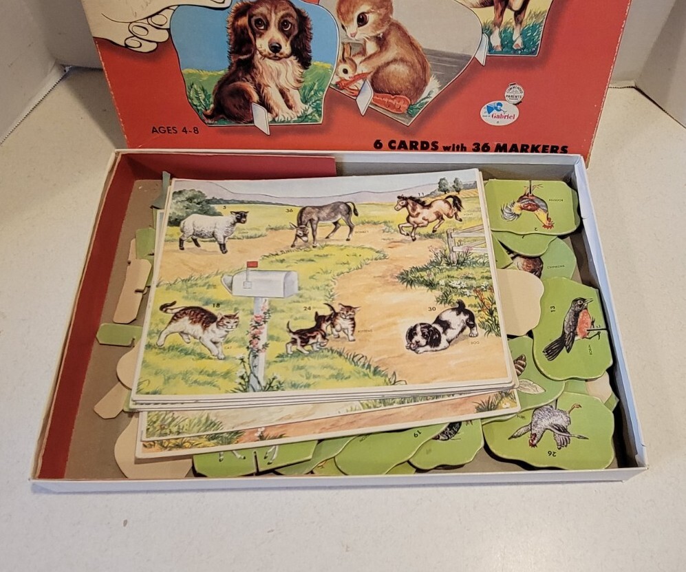PETS & ANIMALS LOTTO SAML GABRIEL & SONS 1955 GREAT GRAPHICS DOG COW RABBIT GOAT