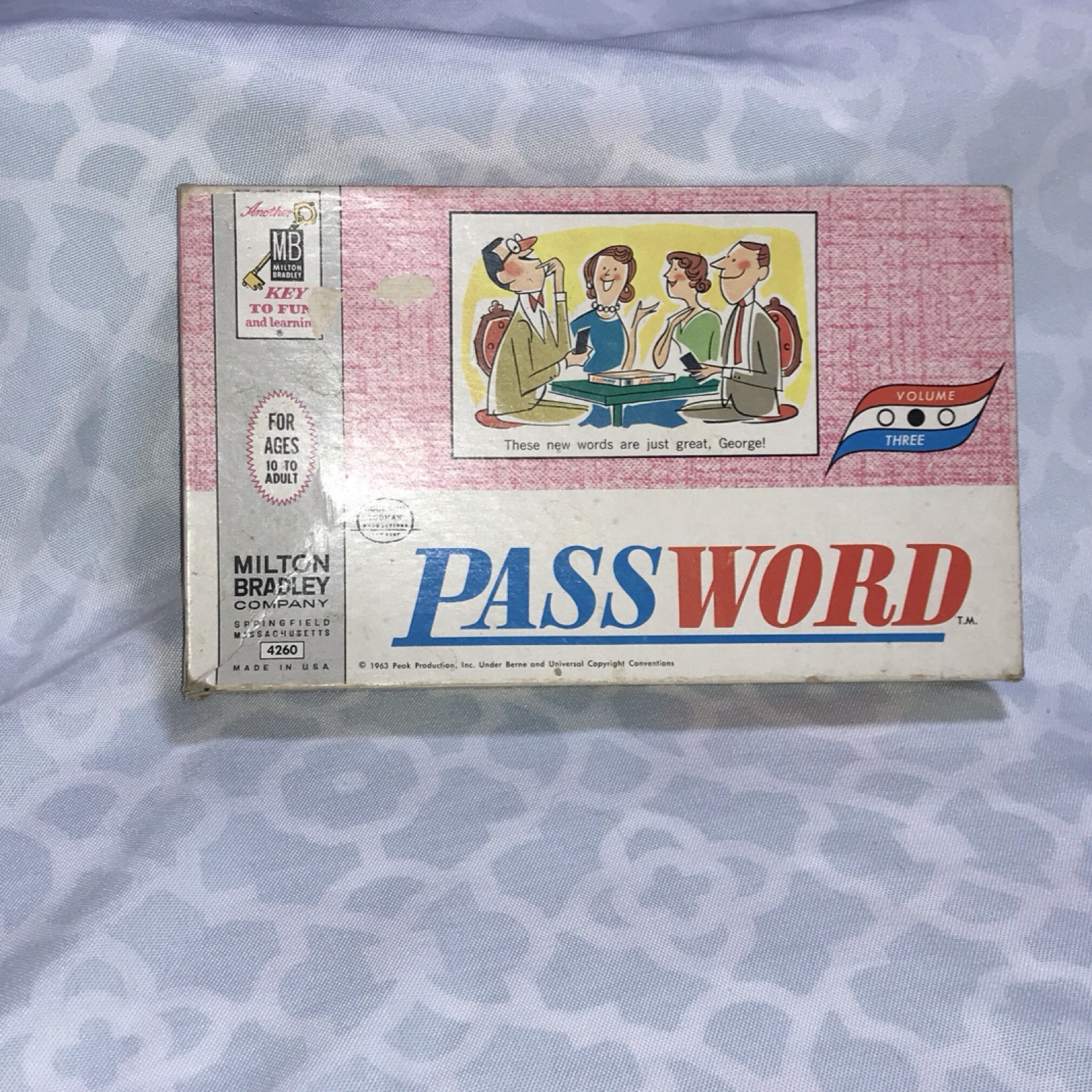 Milton Bradley Password Vintage Word Game 1963 MPN 4260 2+ Players