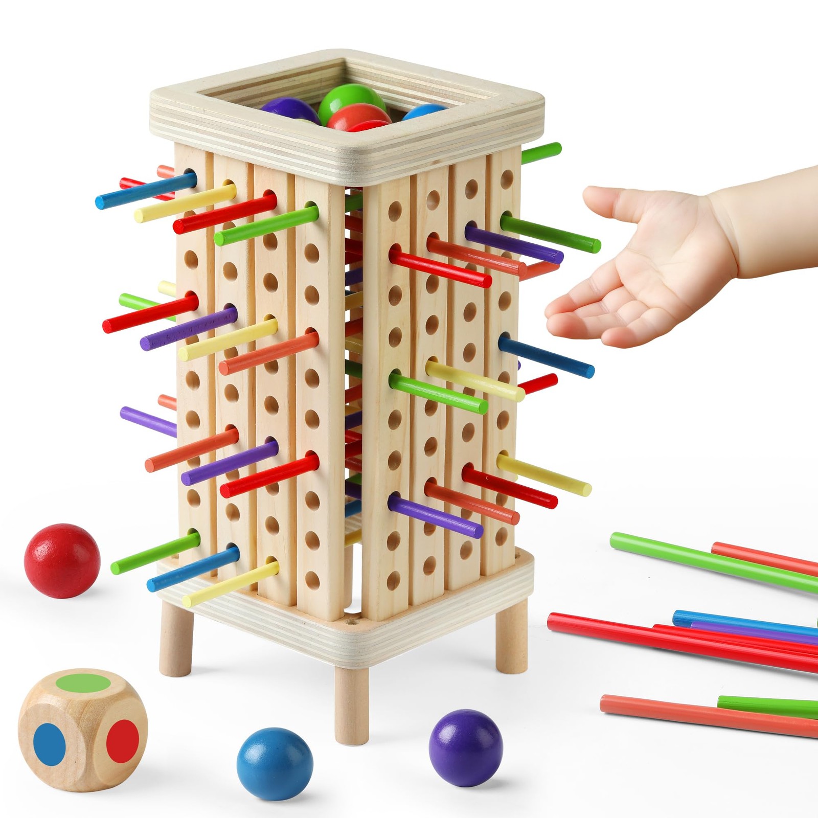 Montessori Game Wooden Board Game, Multiplayer for 4-8, Math Educational, Fin…