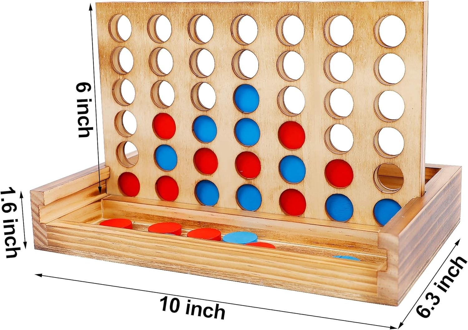 Tic Tac Toe & 4 in a Row Wooden Board Game Set – Family Strategy Games