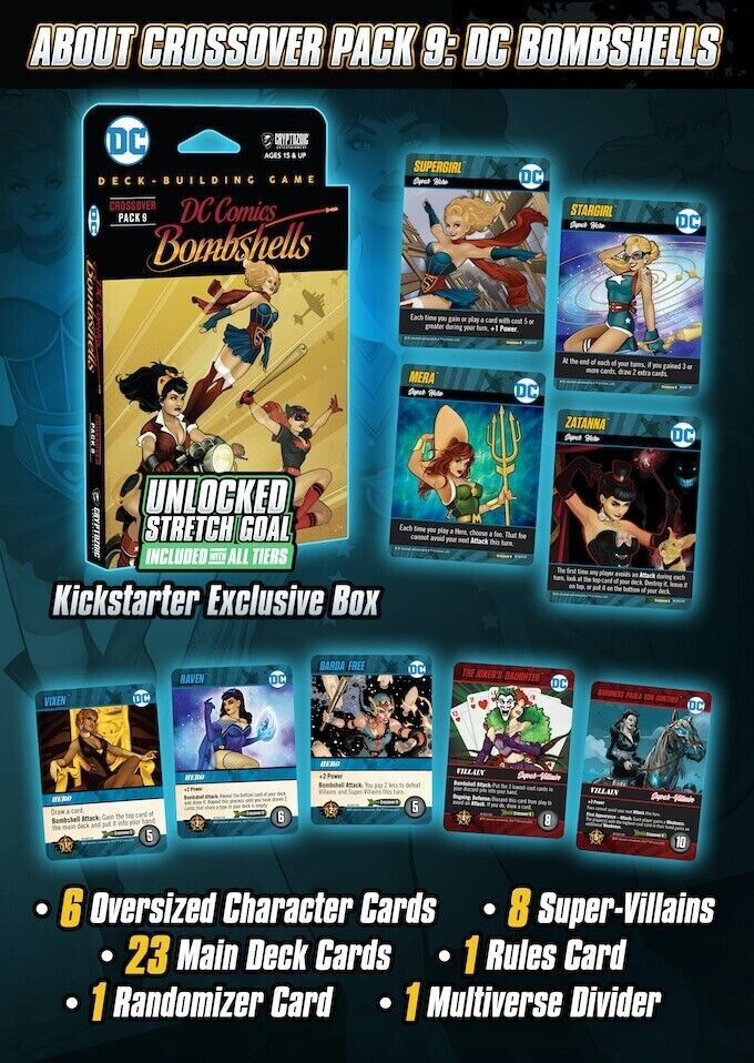 DC Deck Building Game 10th Anniversary Kickstarter Exclusives Bombshells Pack 9