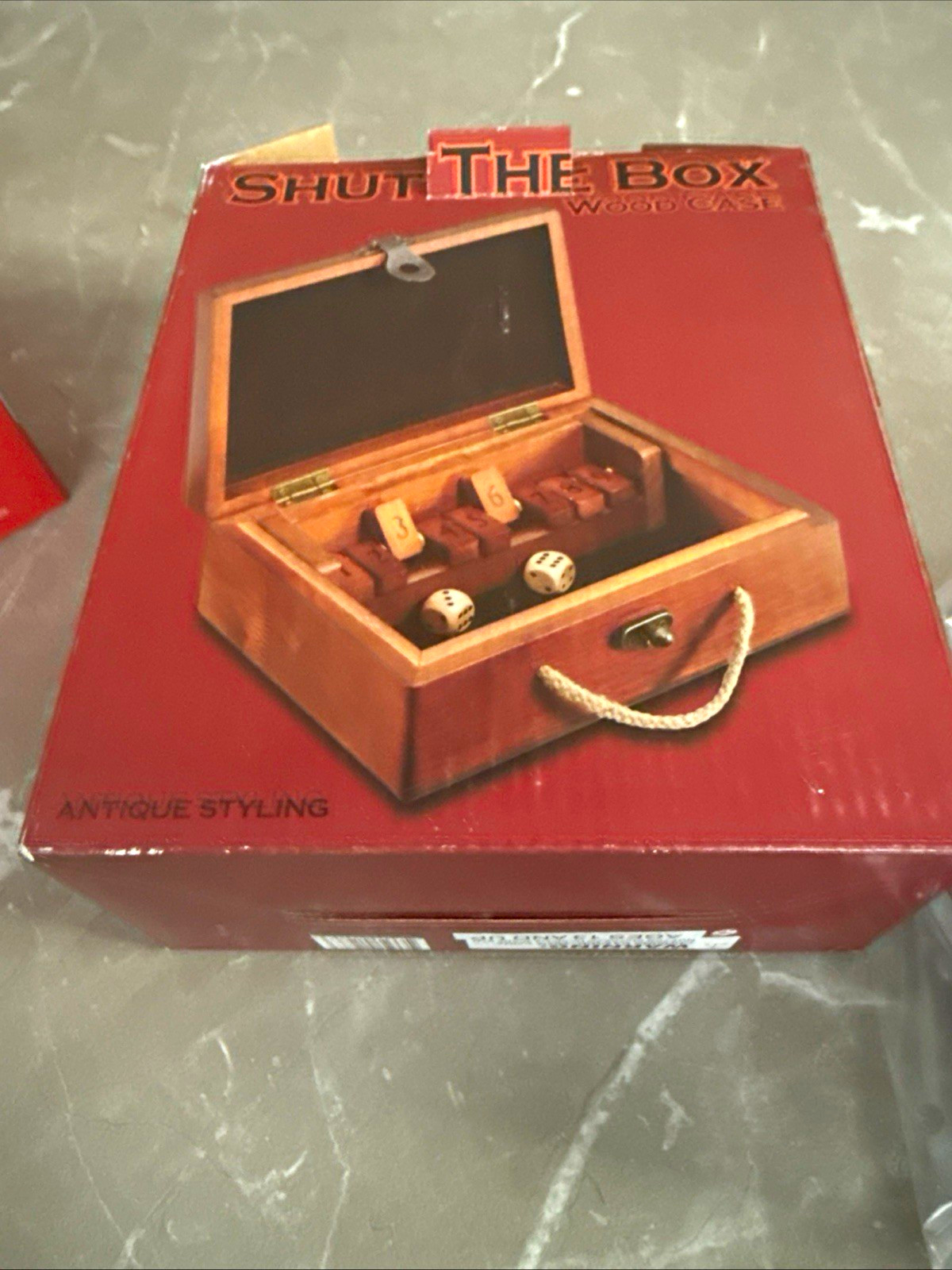 Tomokazu Shut The Box Dice Game Wooden Case, Antique Theme, 2+ Players, 8+