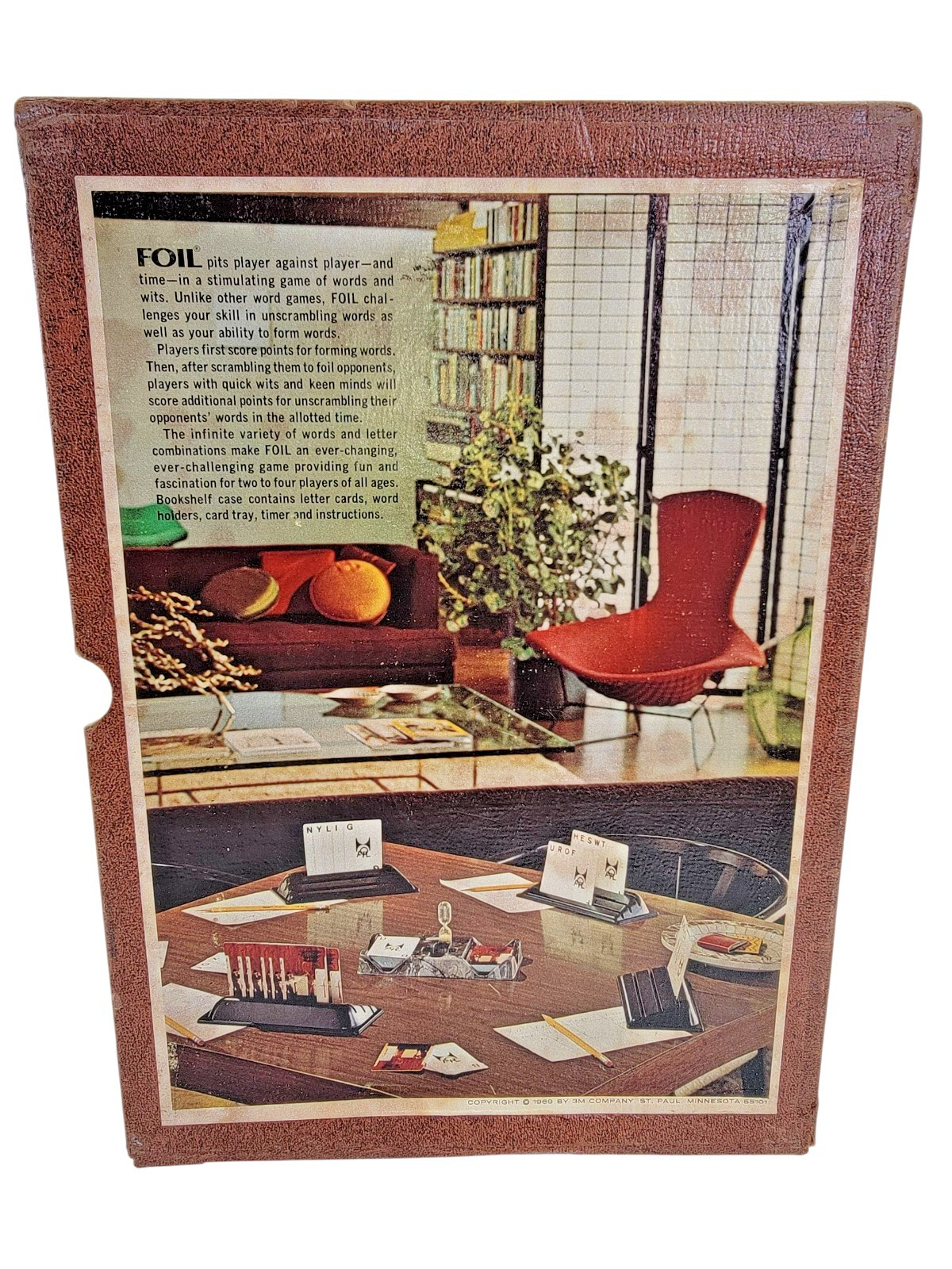 3M Bookshelf Case Games FOIL Game of Words and Wits 1968 Boxed Complete